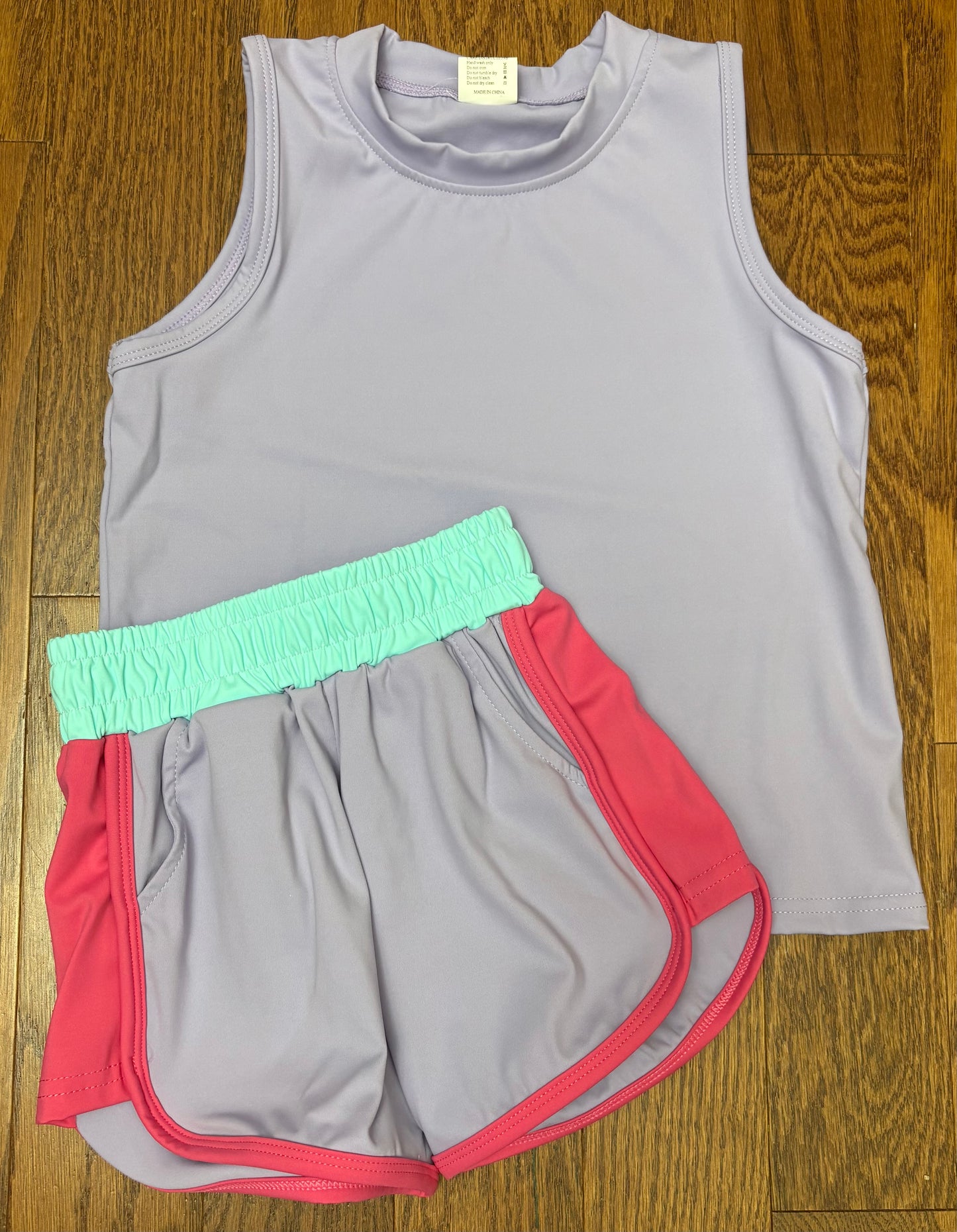 Athletic Short Set, Purple/Pink