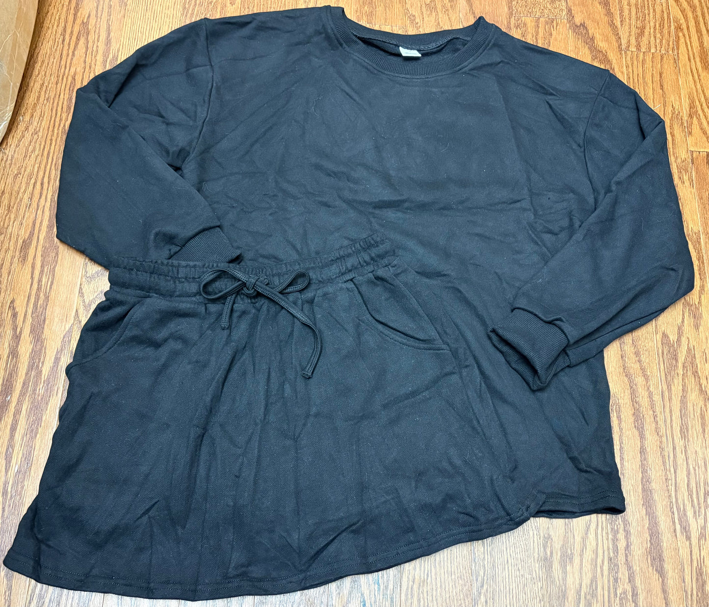 Cotton womens skort set, black