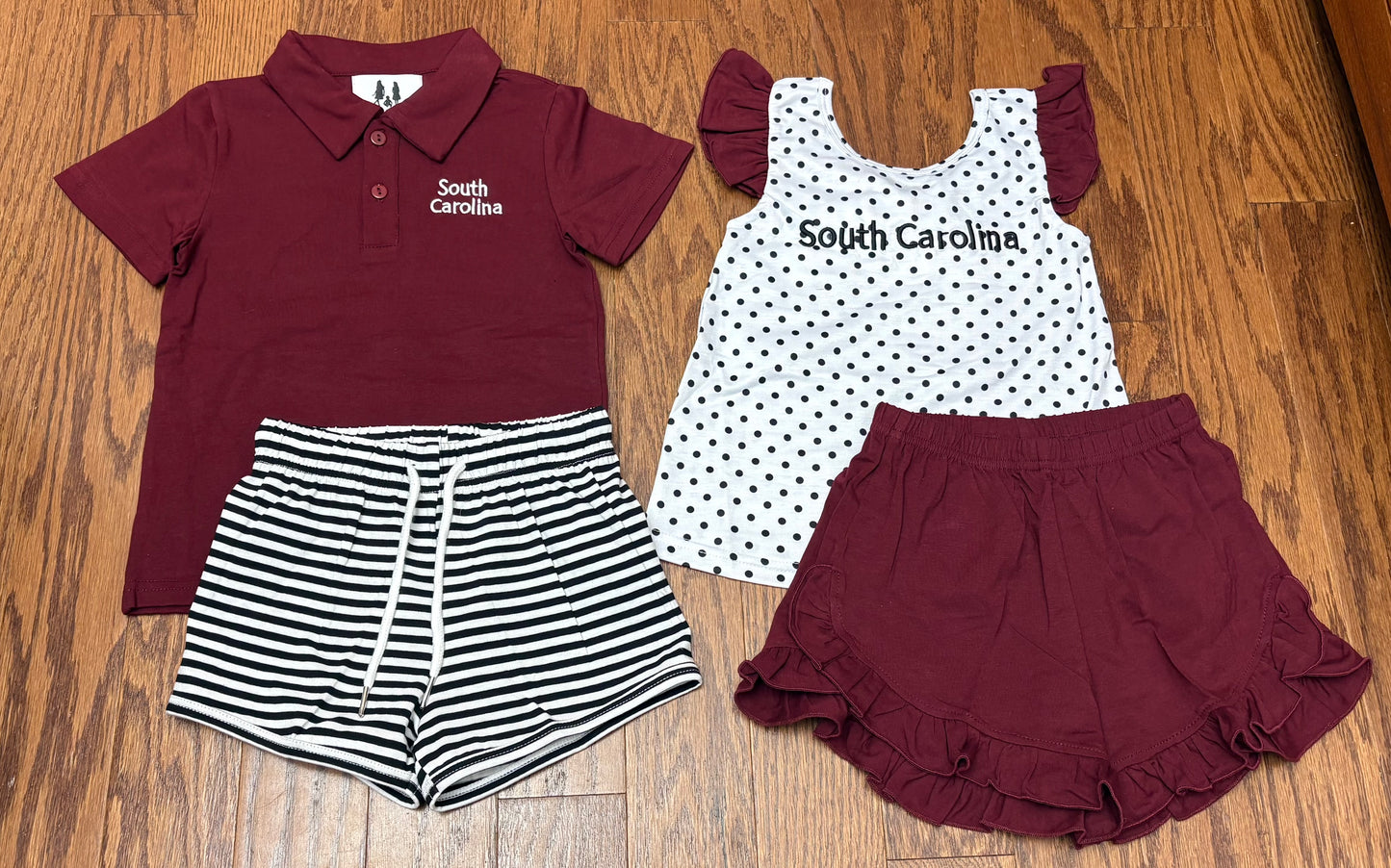 South Carolina Embroidered Boy Short Set