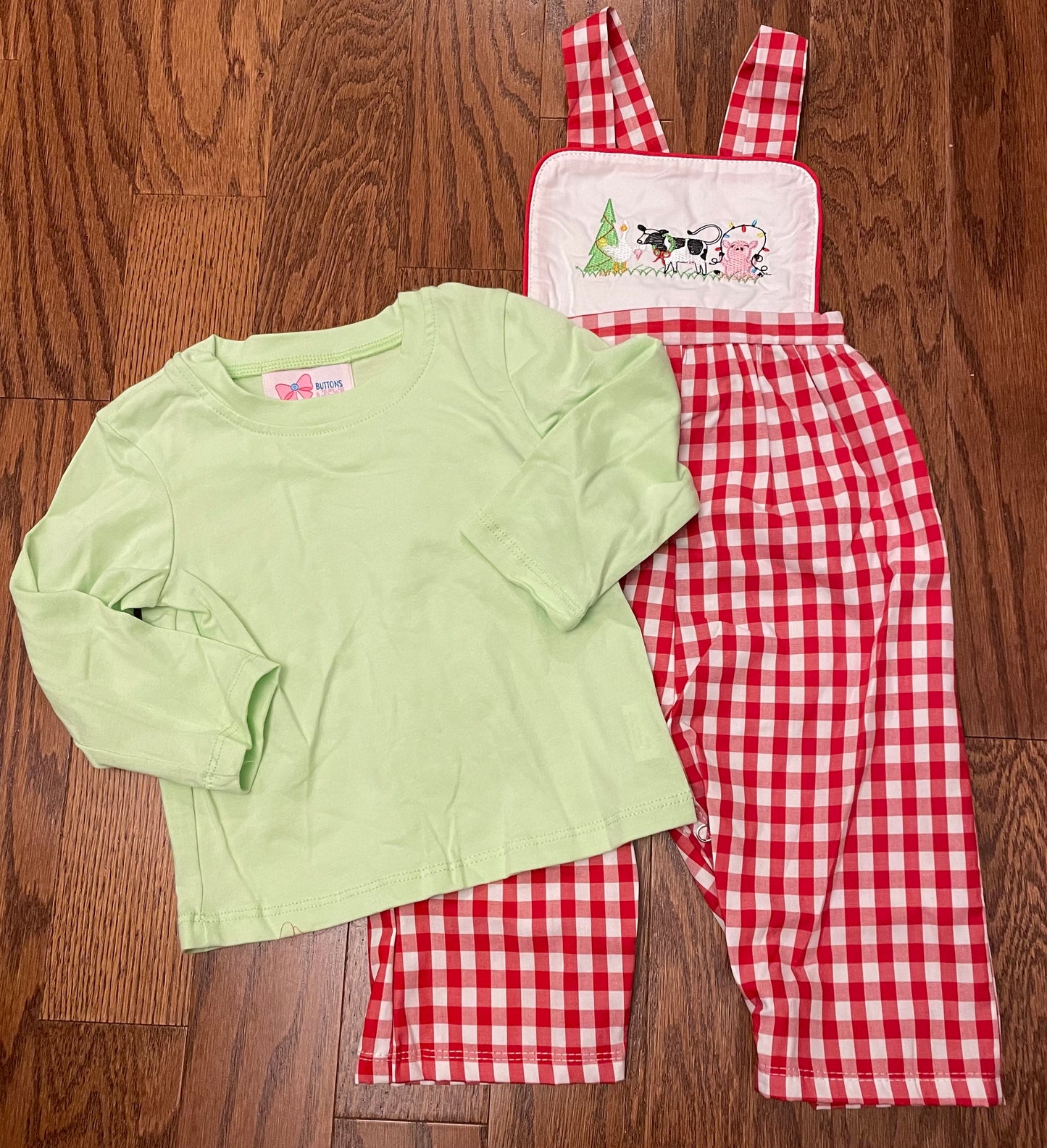 Holiday Farm boy two piece romper