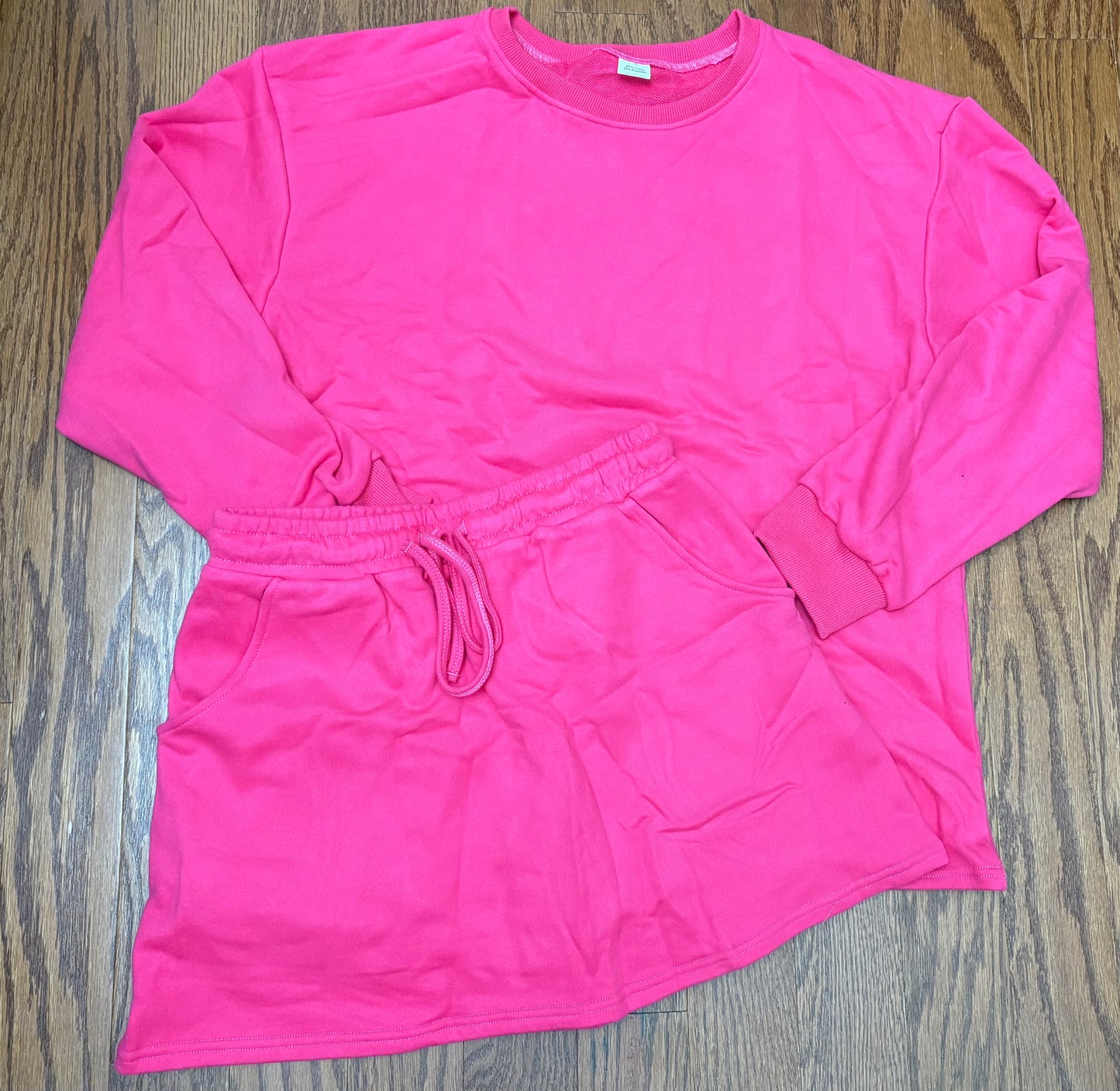 Cotton womens skort set, pink