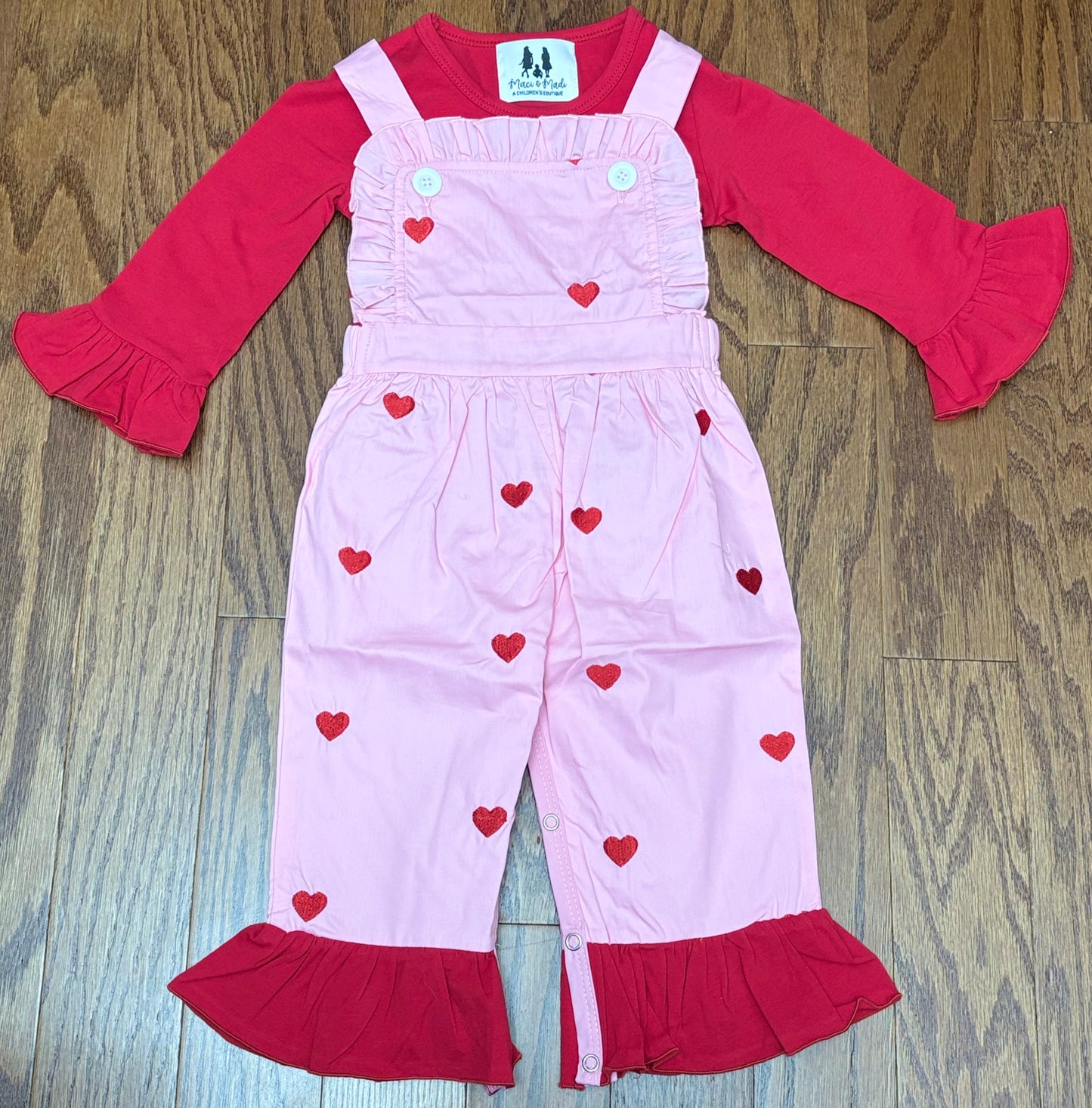 Follow Your Heart Valentine’s Girls Romper Set