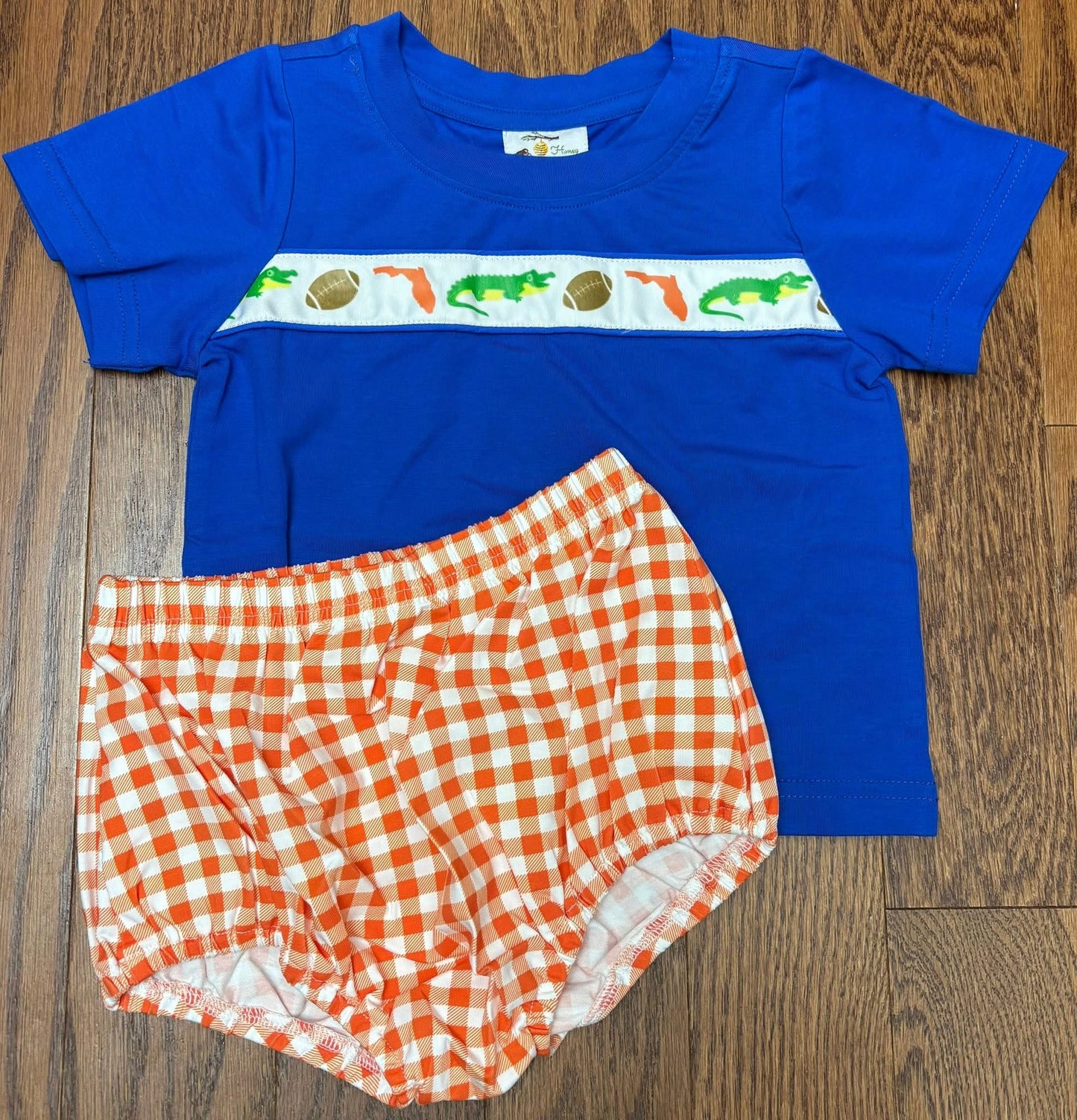 Alligator Football Ribbon Boy Diaper set