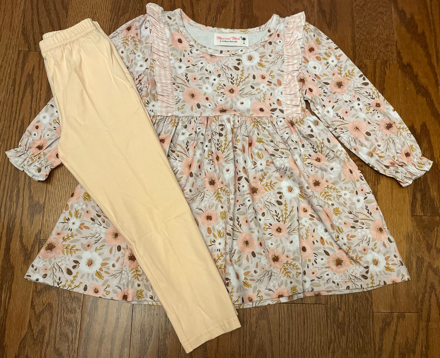 Simple Fall Floral girl pant set