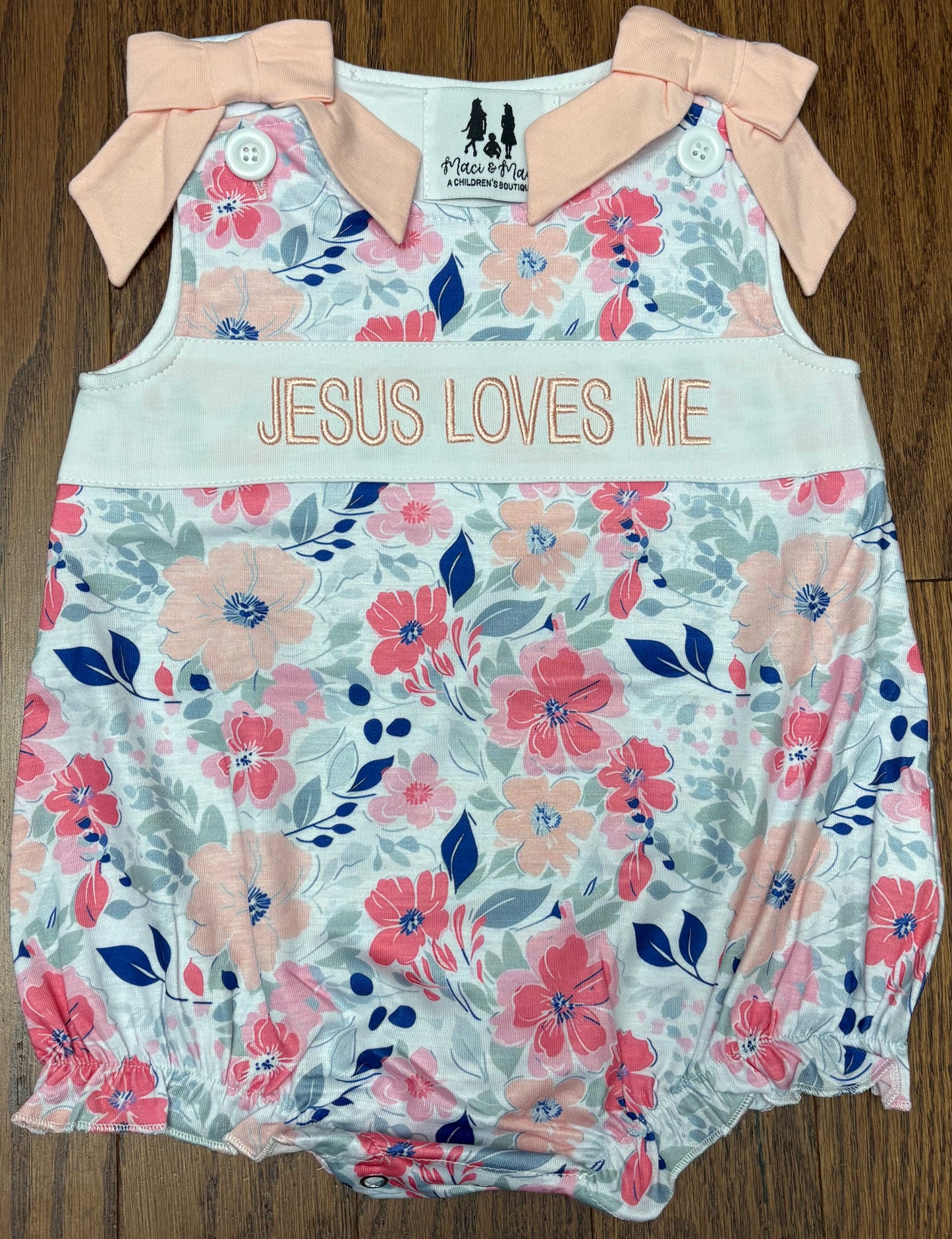 Jesus loves me floral girl bubble