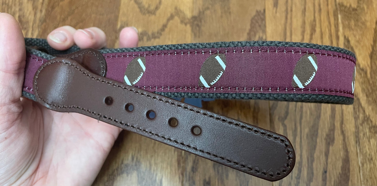 Belt, Burgundy Football 24”