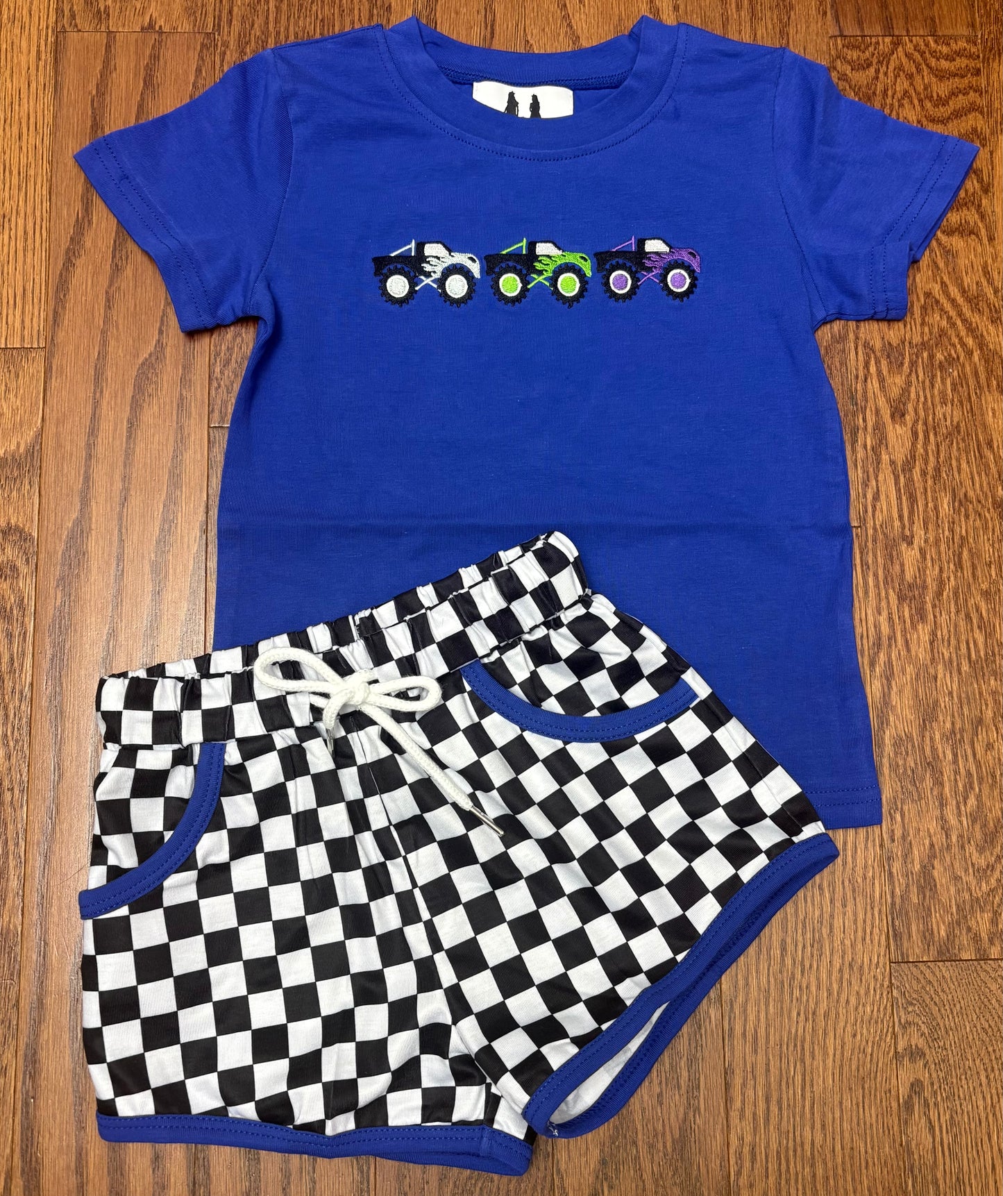 Monster Truck Boy Short Set