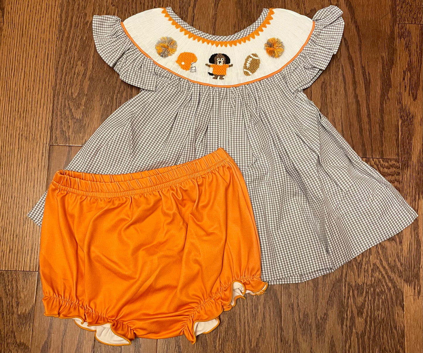 Smocked Tennessee Colors Girl Diaper/Bloomer set