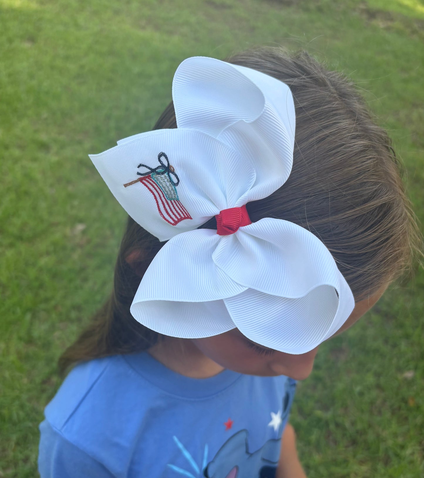 Sweet Flag Embroidered Bow