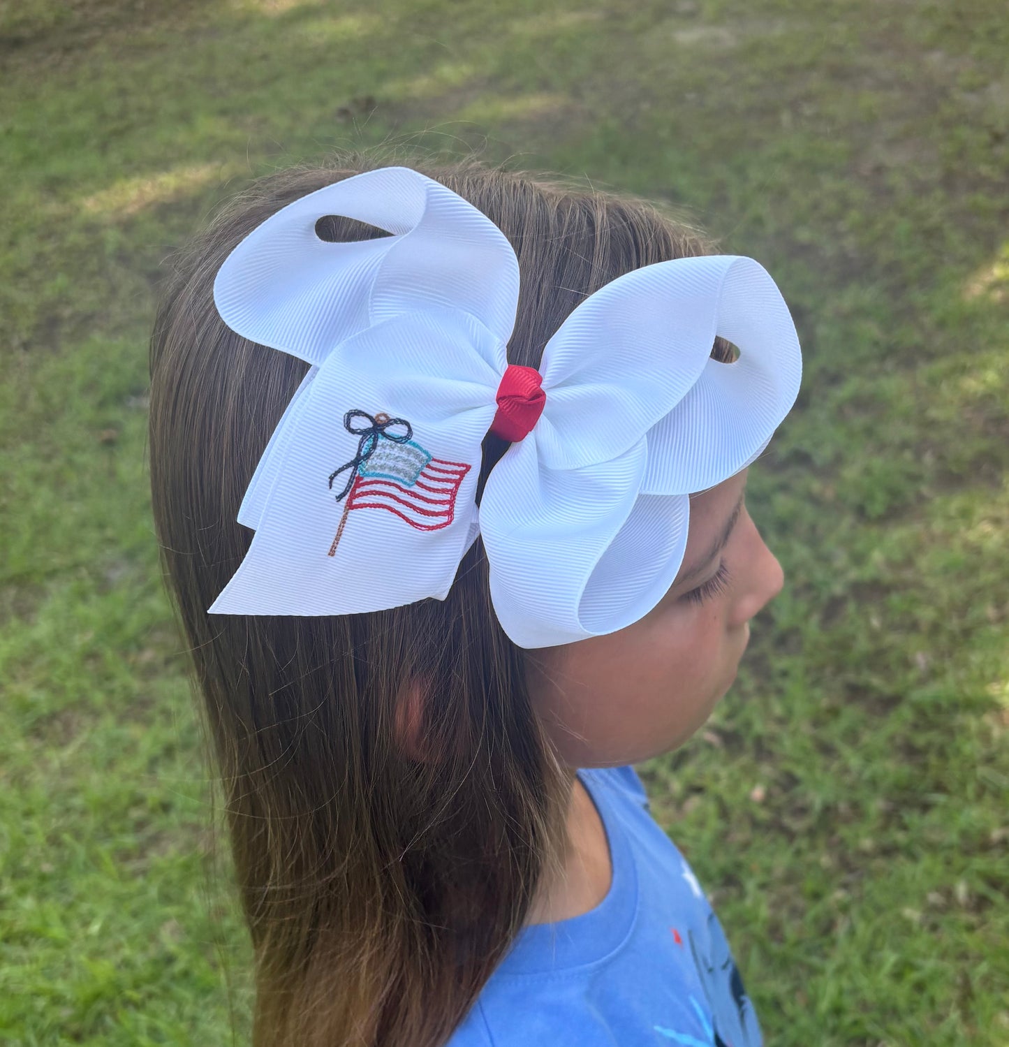 Sweet Flag Embroidered Bow