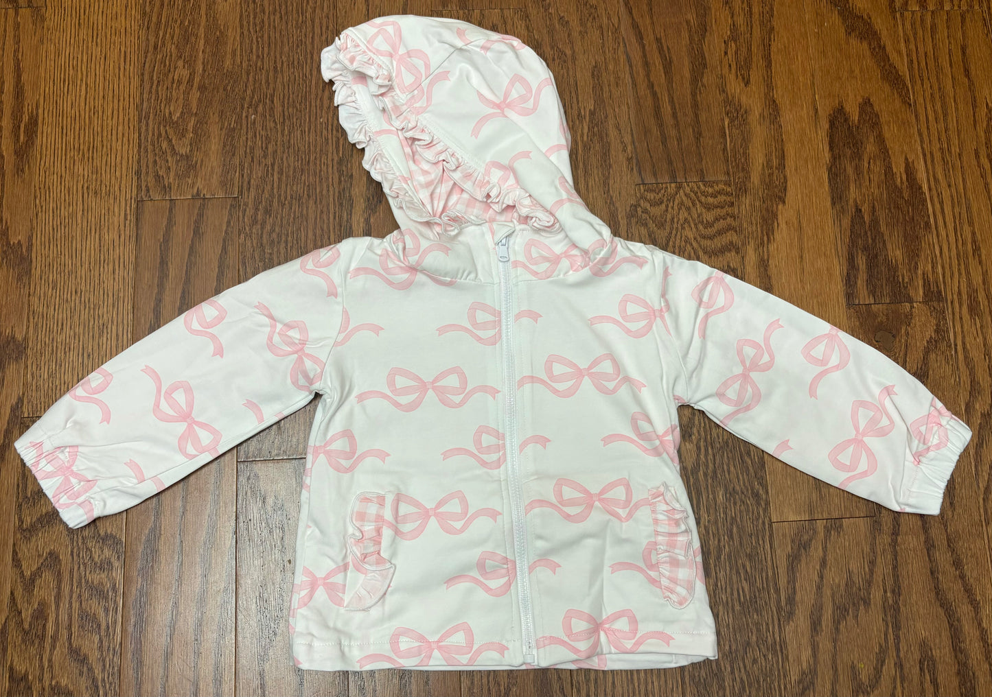 Double layer knit jacket, ribbons
