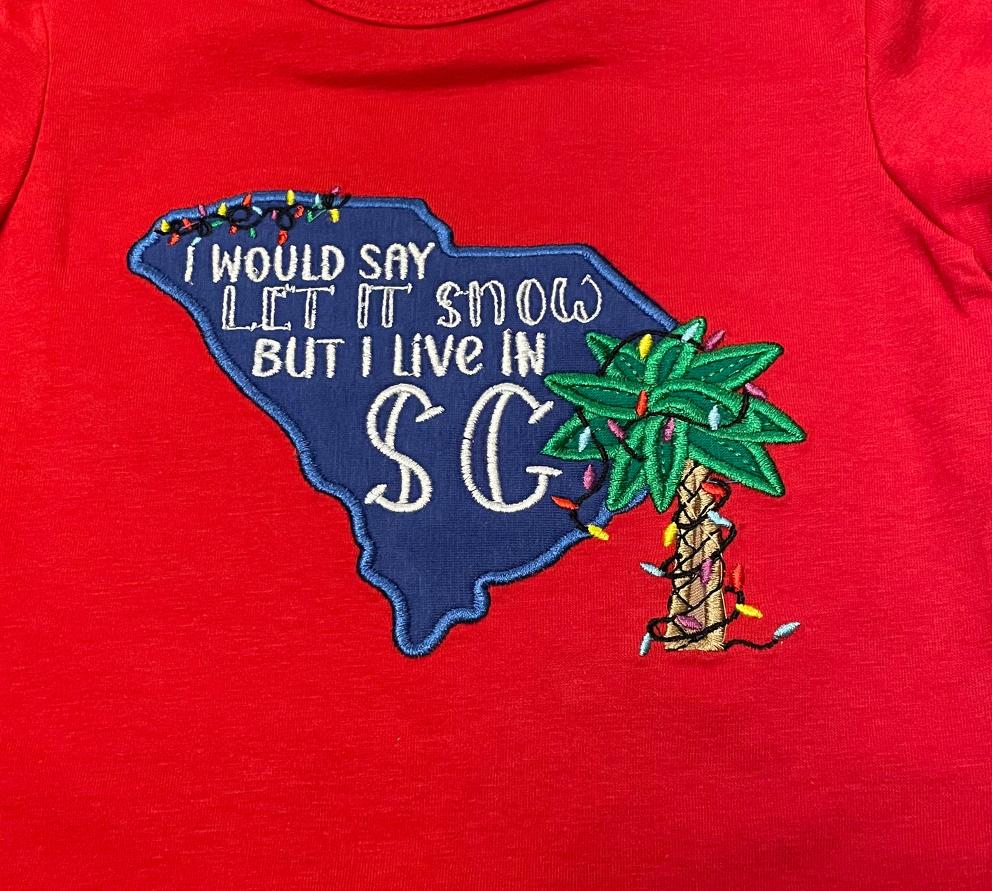I would say let it snow but I live in SC (South Carolina) girl long sleeves