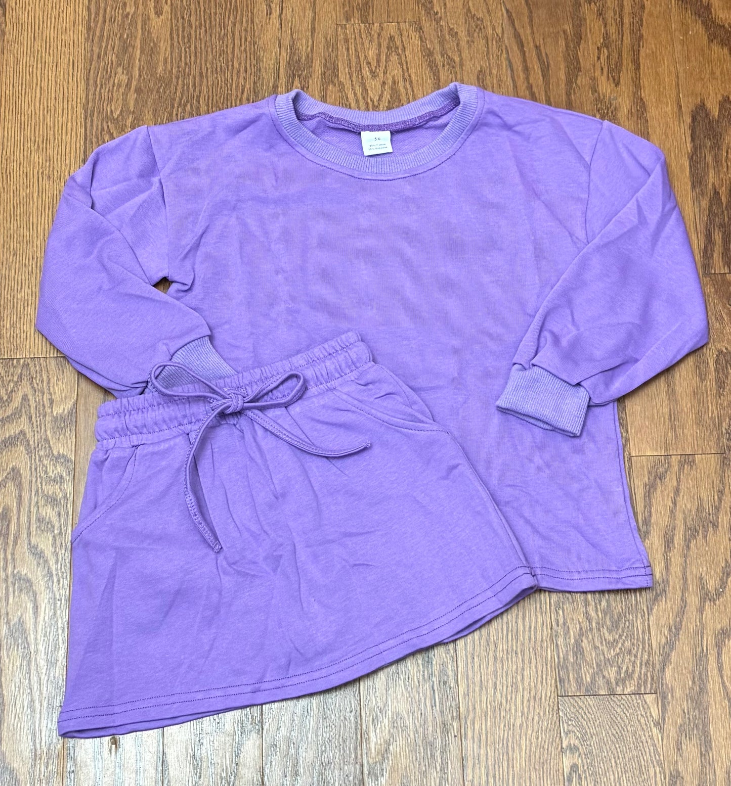 Purple Girl Skort Set