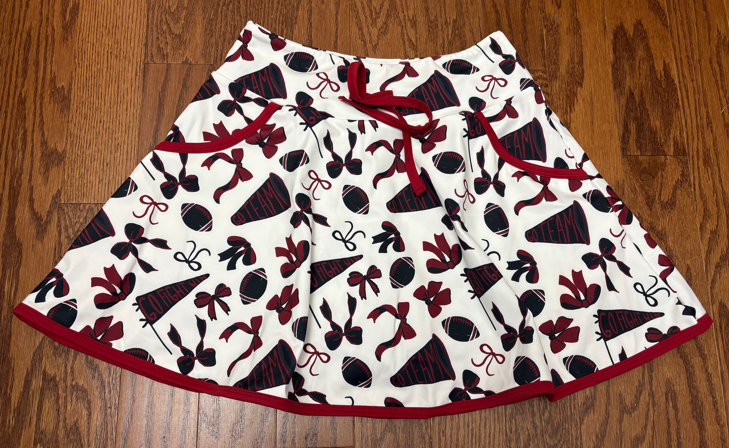 Garnet and Black with Garnet trim women’s athletic Skort