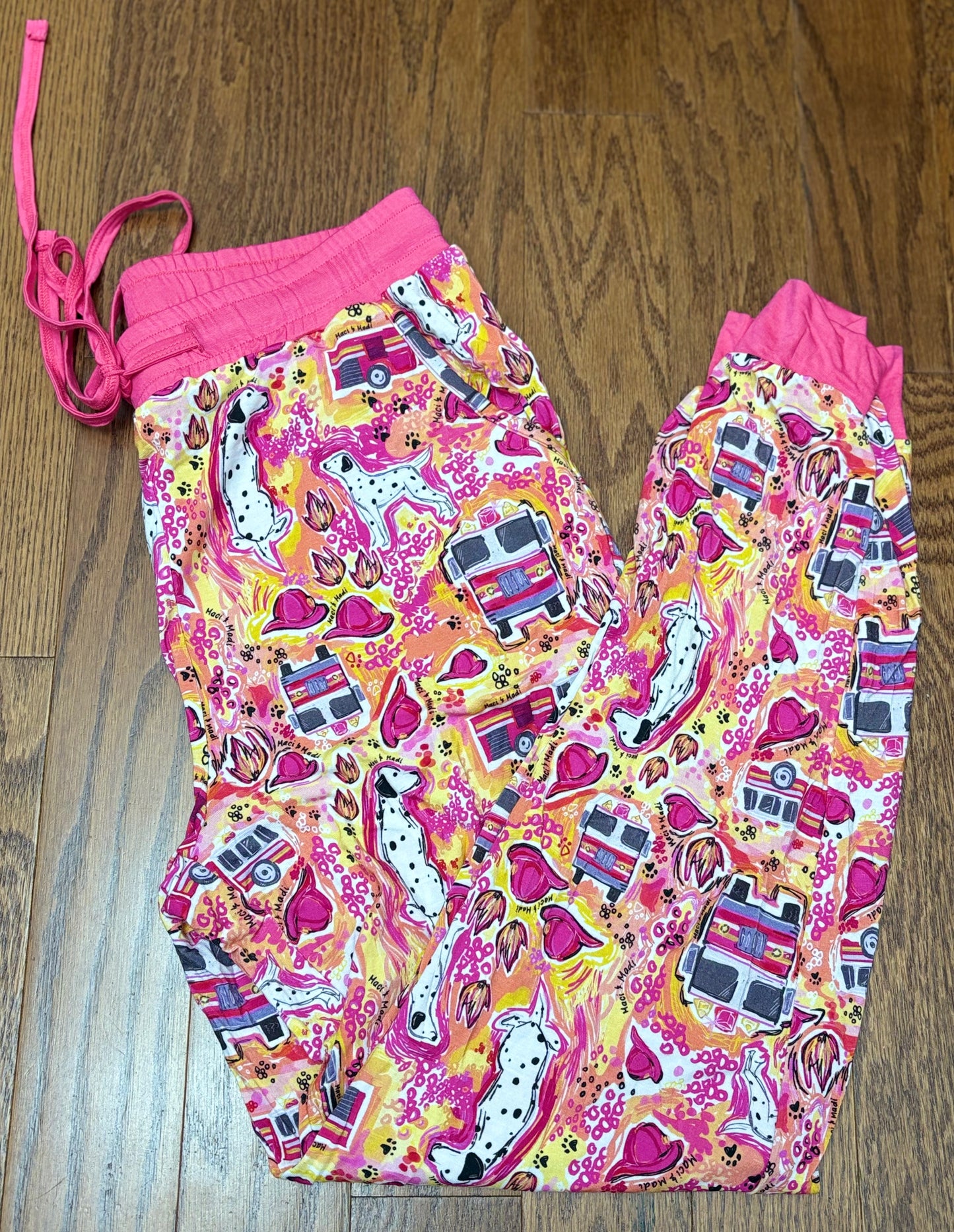 Adult Joggers Bamboo Fire Trucks