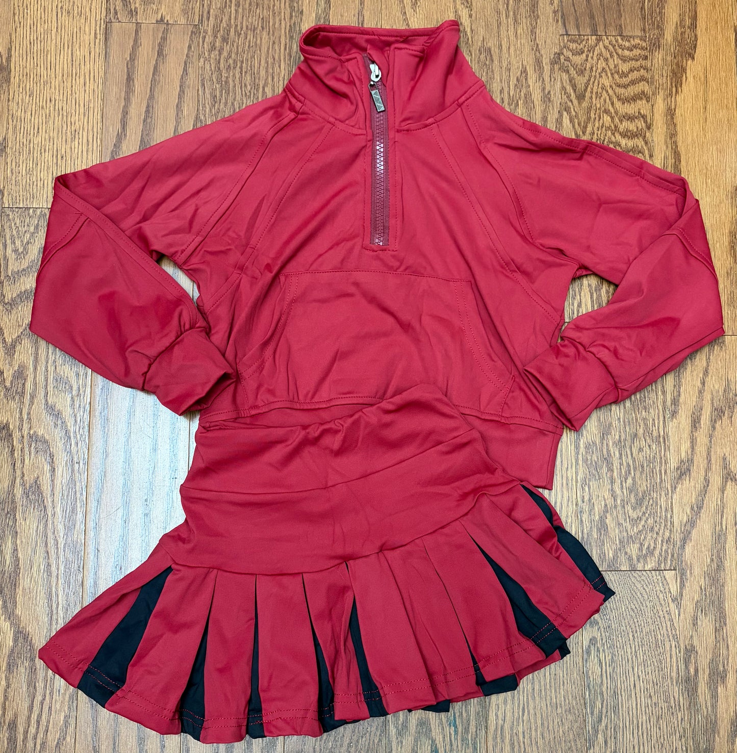 Garnet and black athletic skort set
