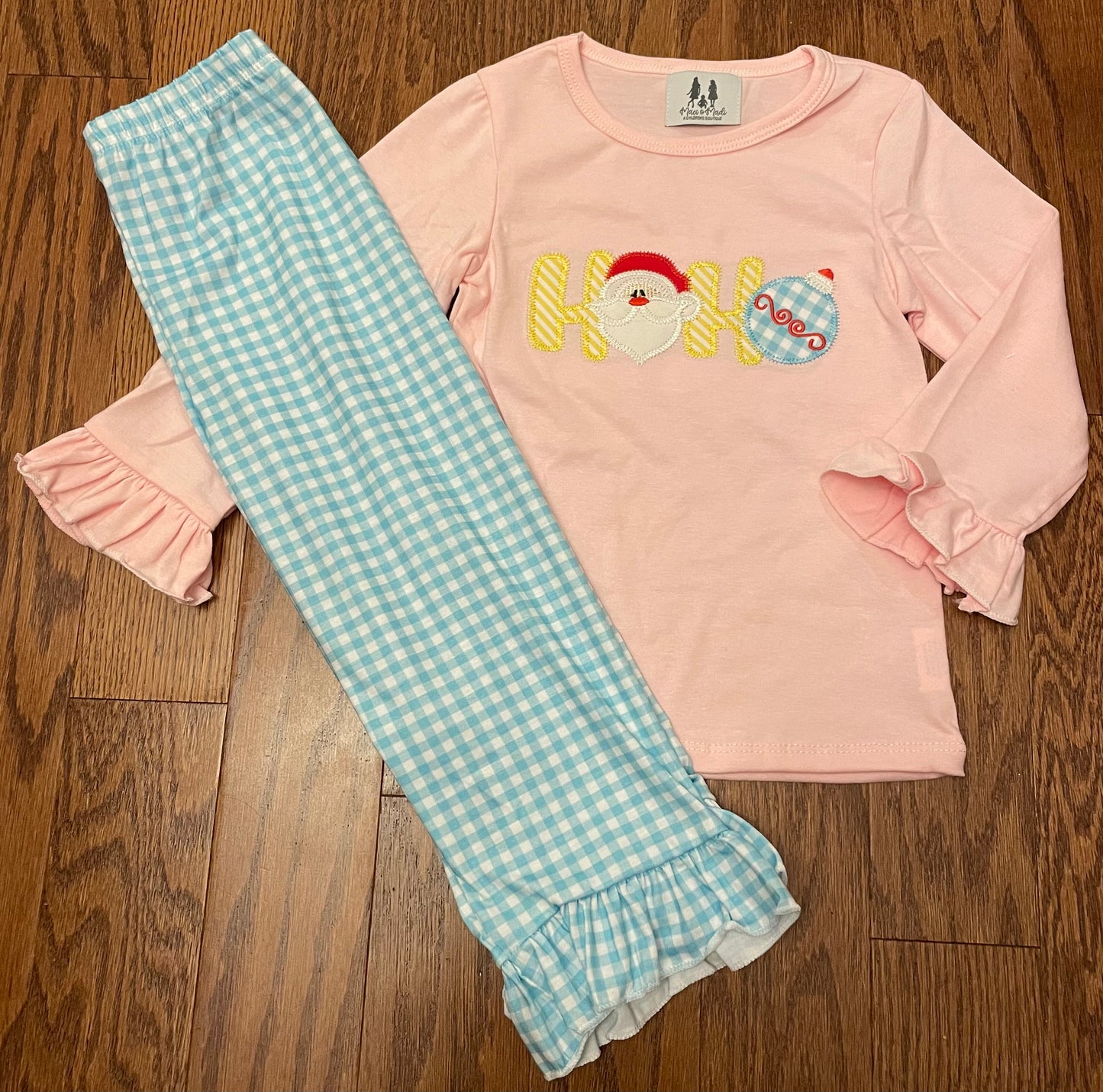 Santa HoHo Ornament Girl pant set