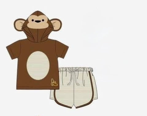 Monkey hoodie short set