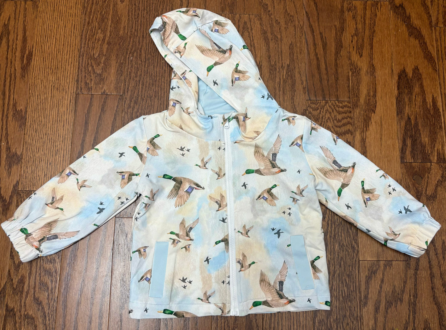 Double layer knit jacket, mallards