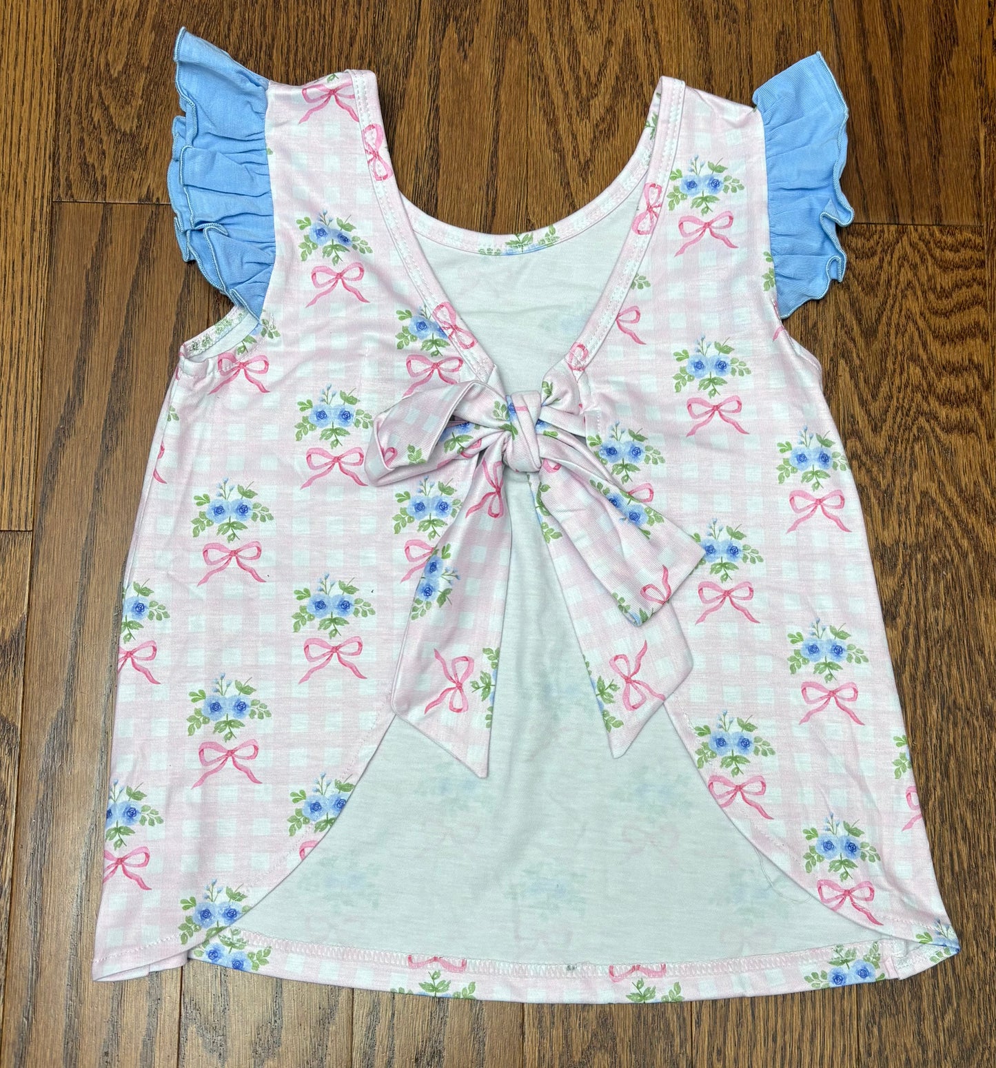 Floral ribbon girl short set