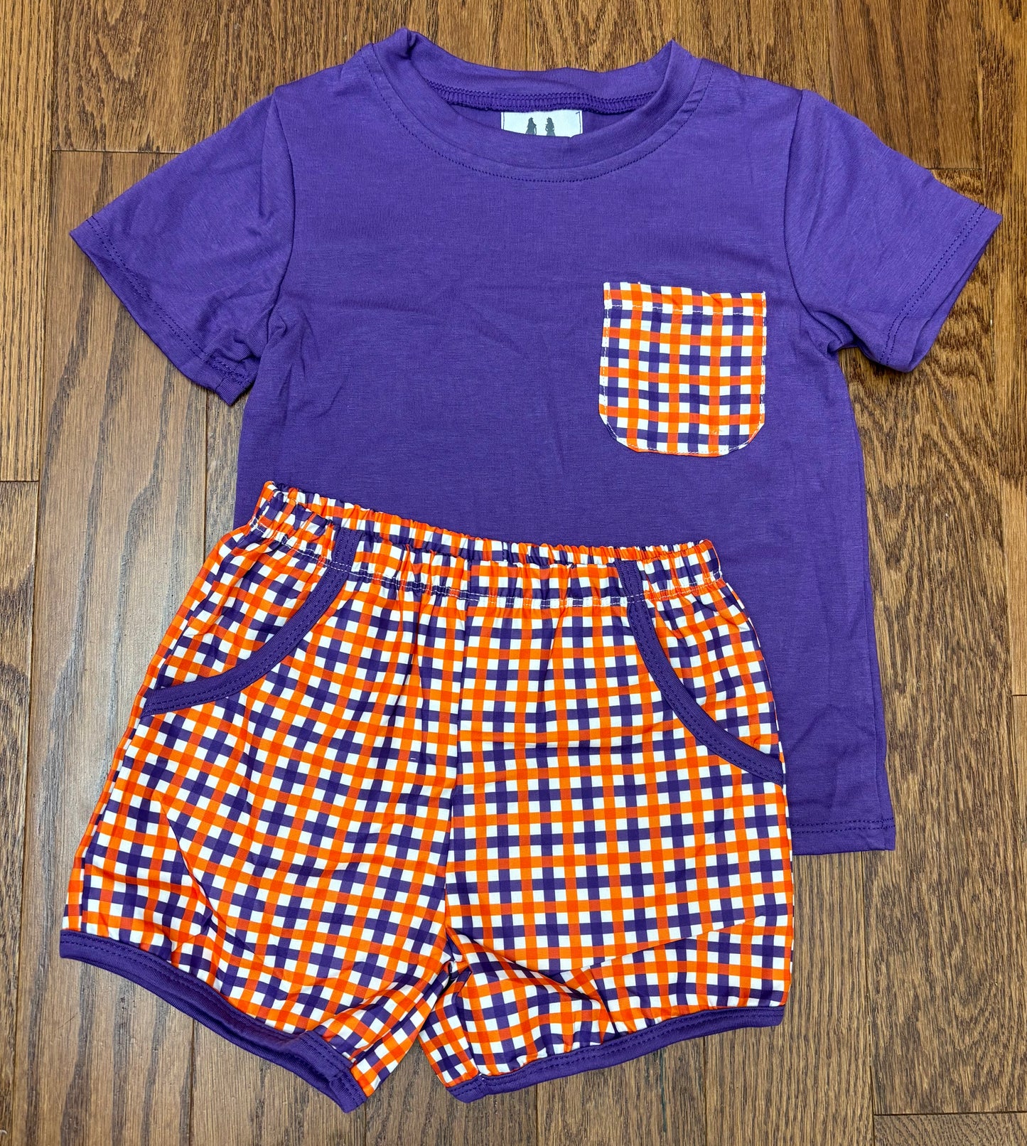 Orange and Purple pocket Boys Short Set