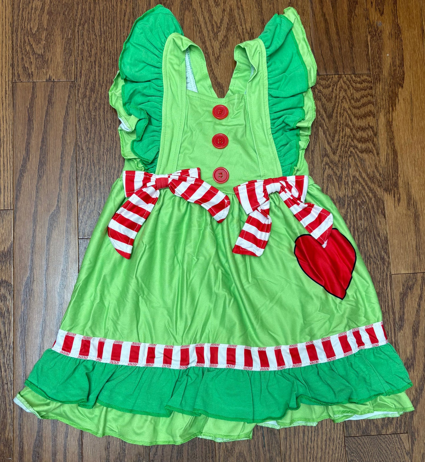 Green Dress with red heart