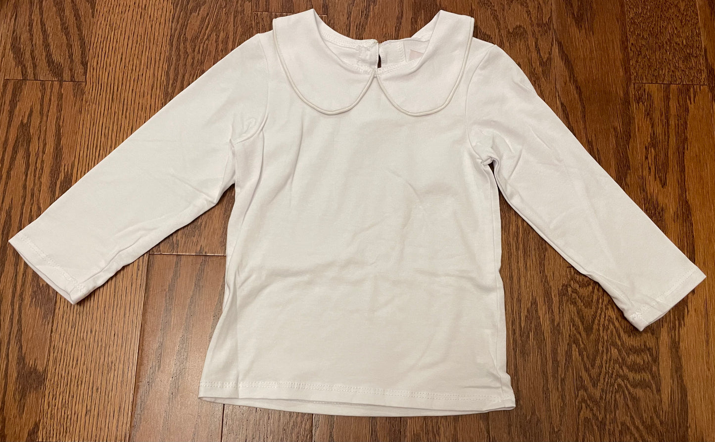 Basic White Knit Peter Pan Boy Top