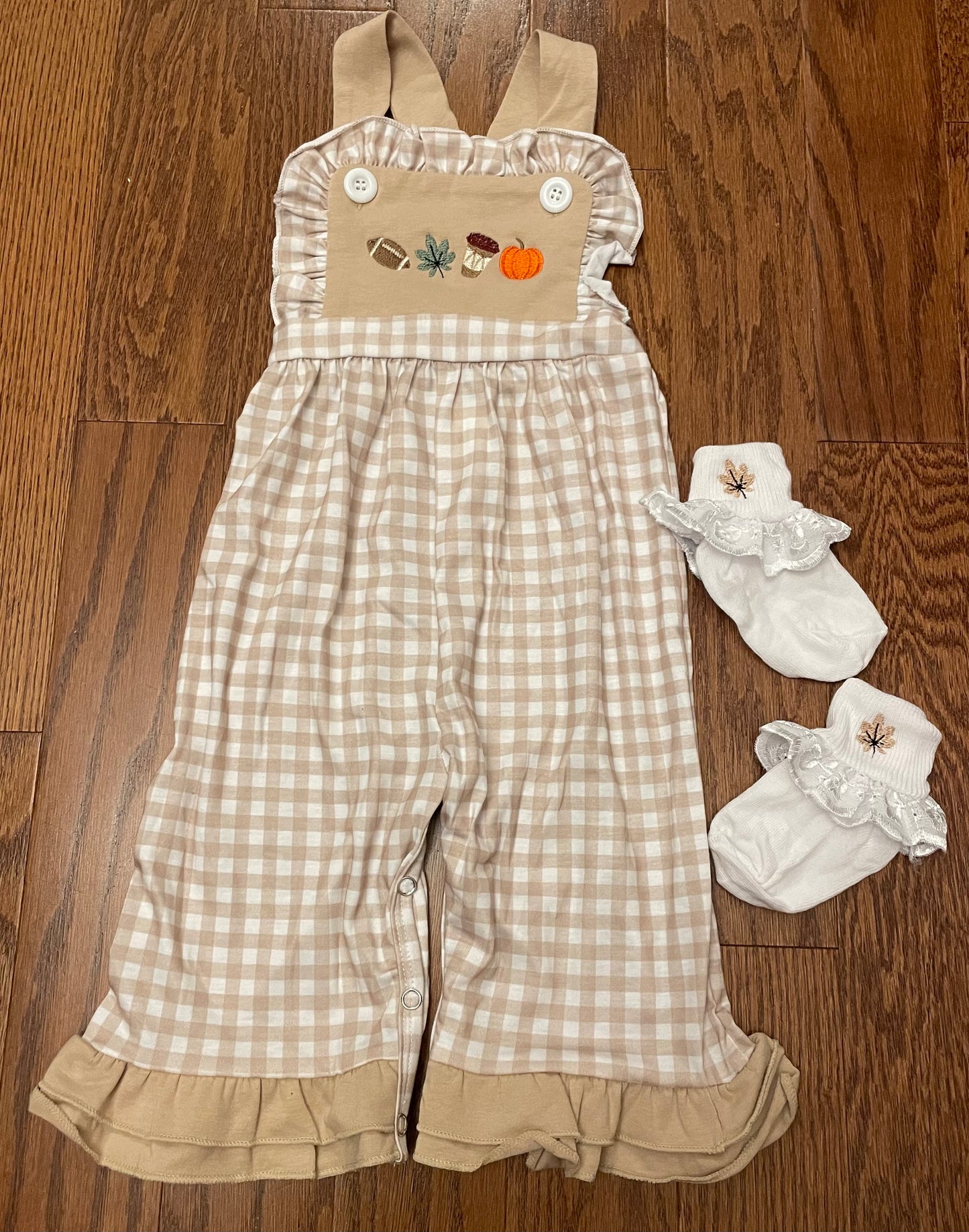 Fall Girls Jumper/Romper with matching socks