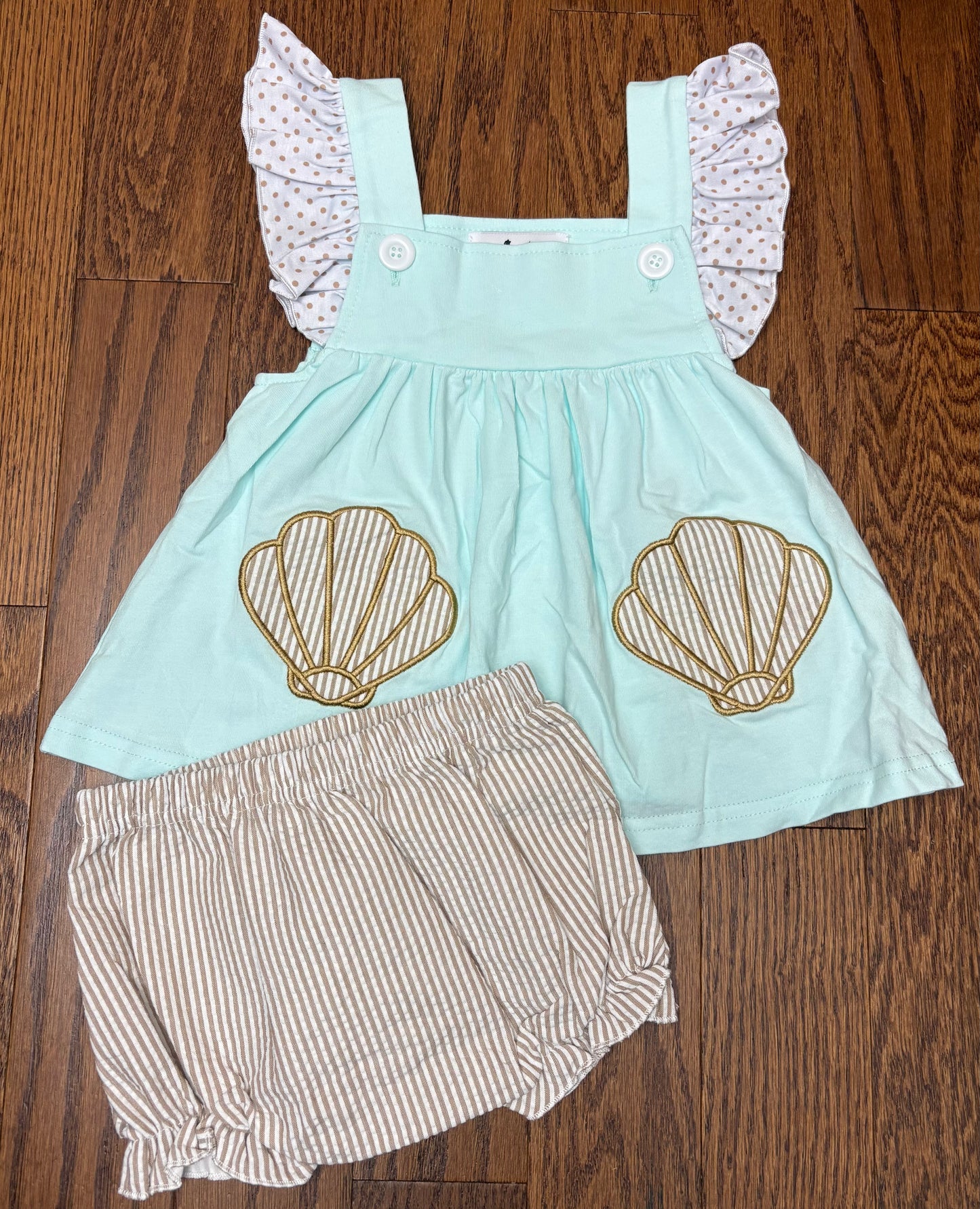 Sand dollar girl diaper set