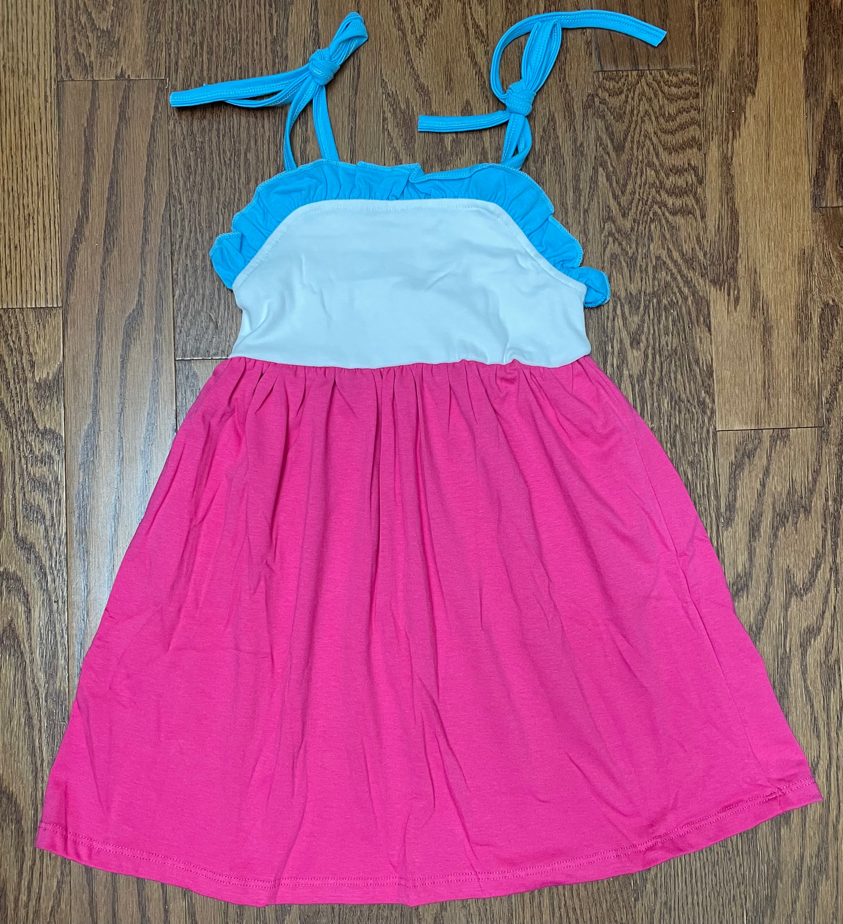 pink and blue color block dress All Smiles Smocked Color Block Tiered Maxi Dress S / pink