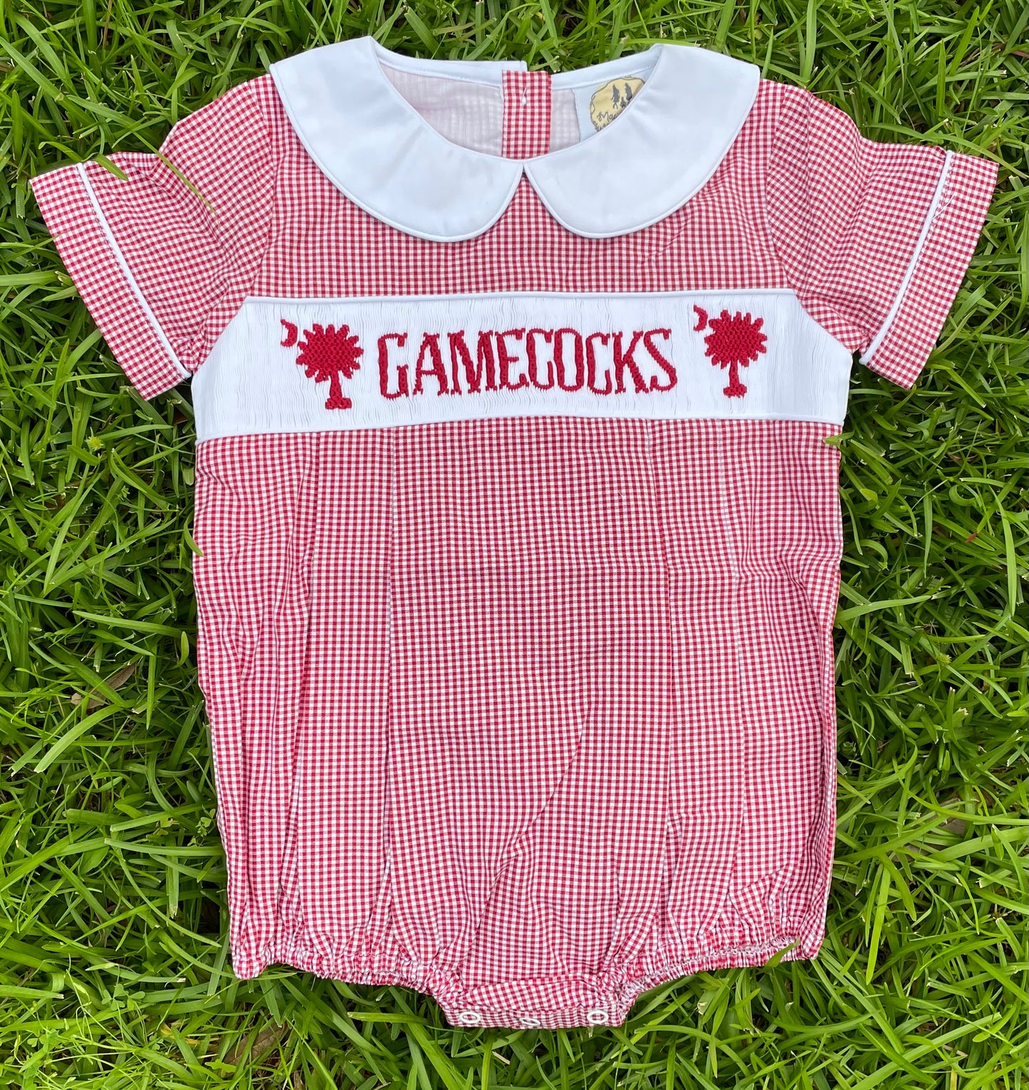 Smocked Gamecocks Boy Bubble