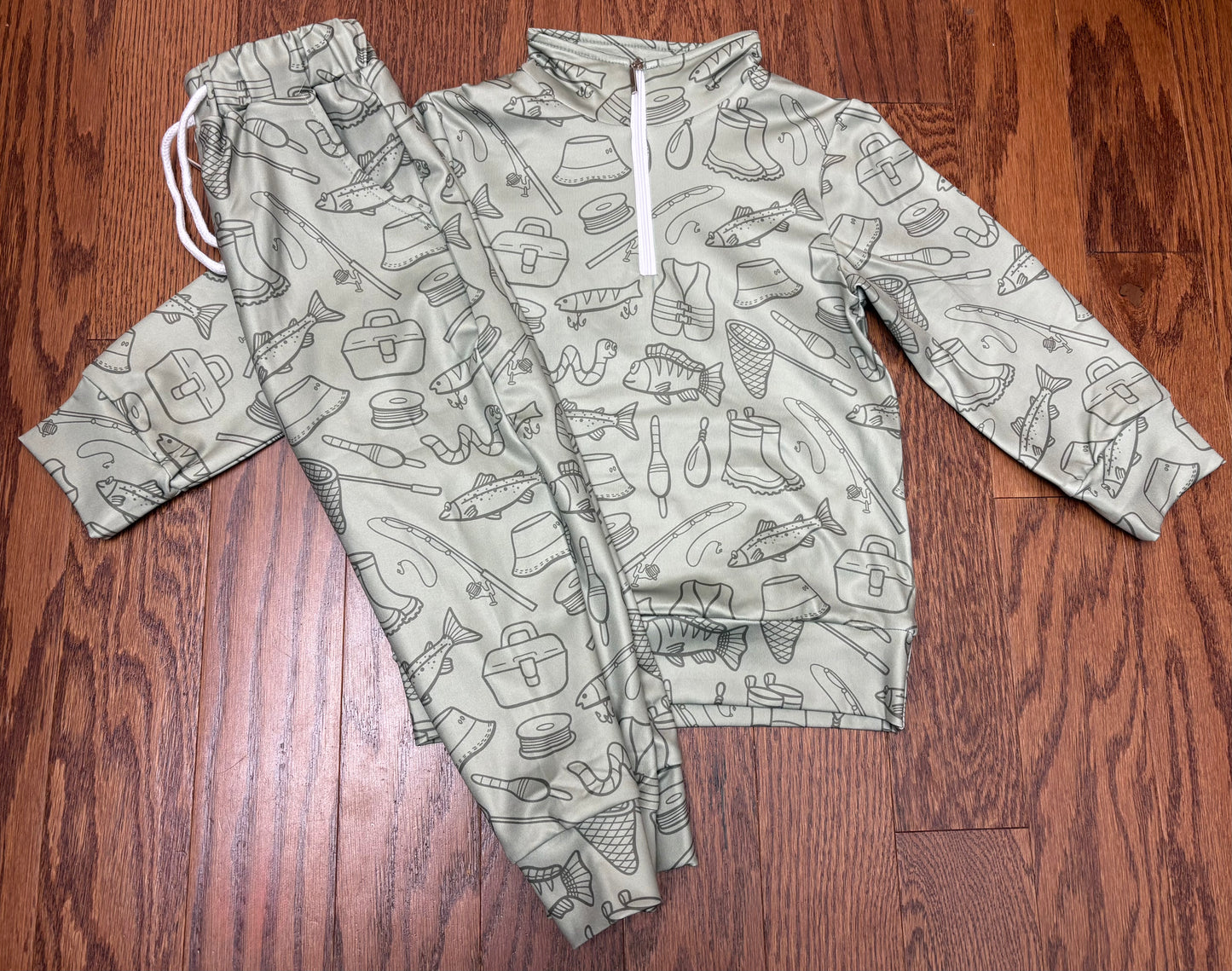 Fishing Print Boys Jogger Set