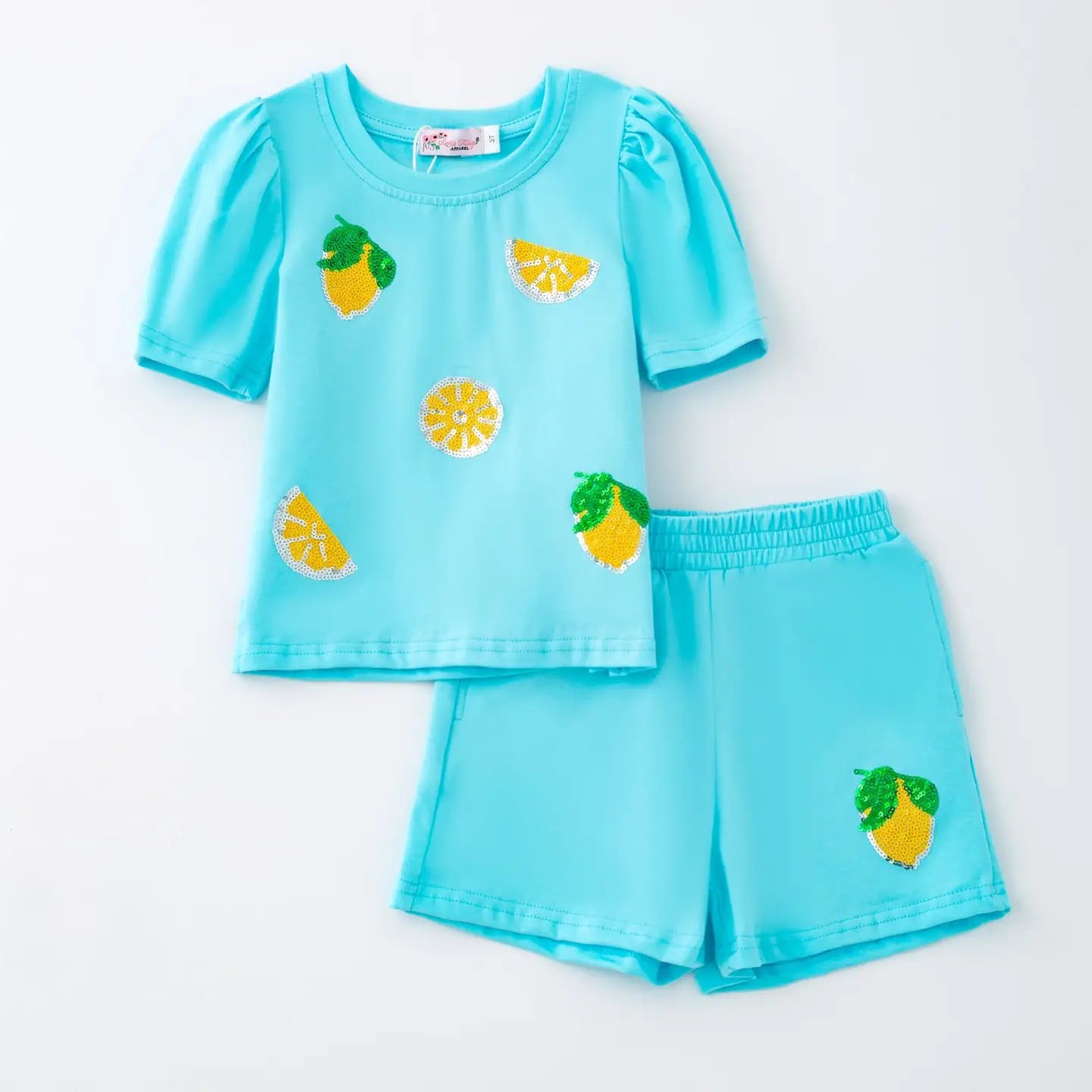 Lemon Sequin Girls Set