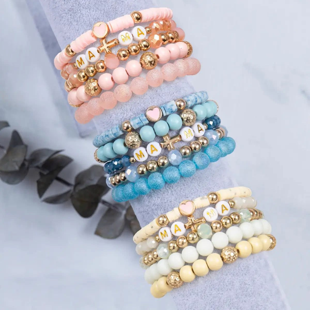 Mommy and Me Bracelets - Beaded Stackable Bracelet - Mama