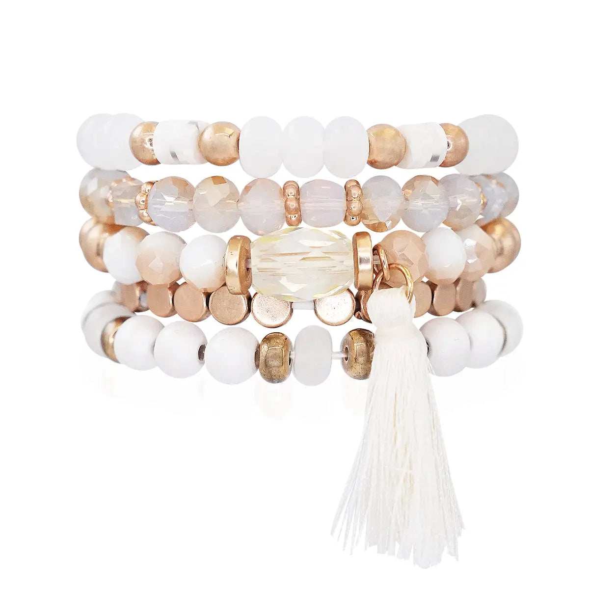 Beaded Bracelet Set Stackable Stretch Multi Layered Bangles