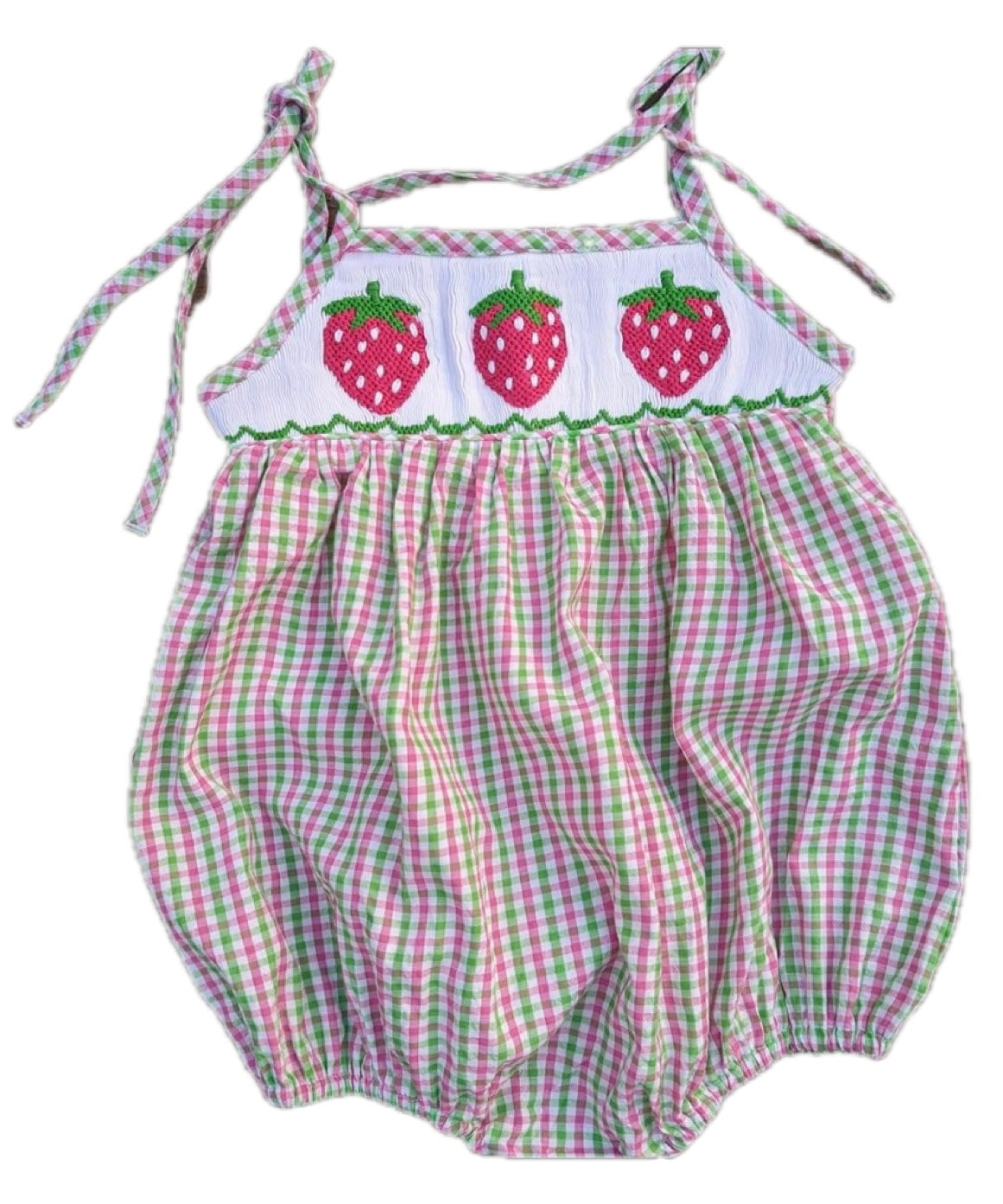 Smocked Strawberry Girl Bubble