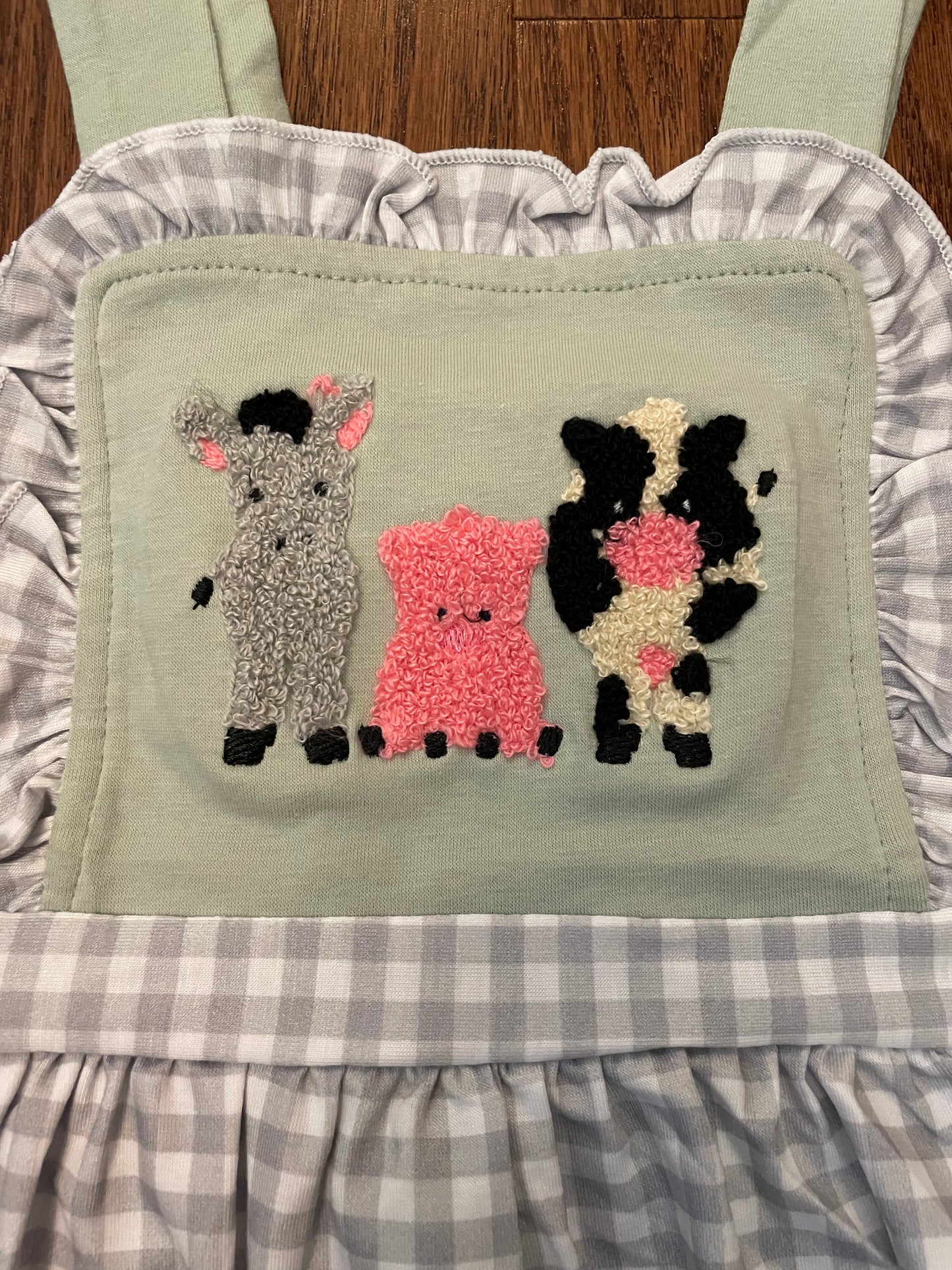 Machine French knot farm animal girl bubble