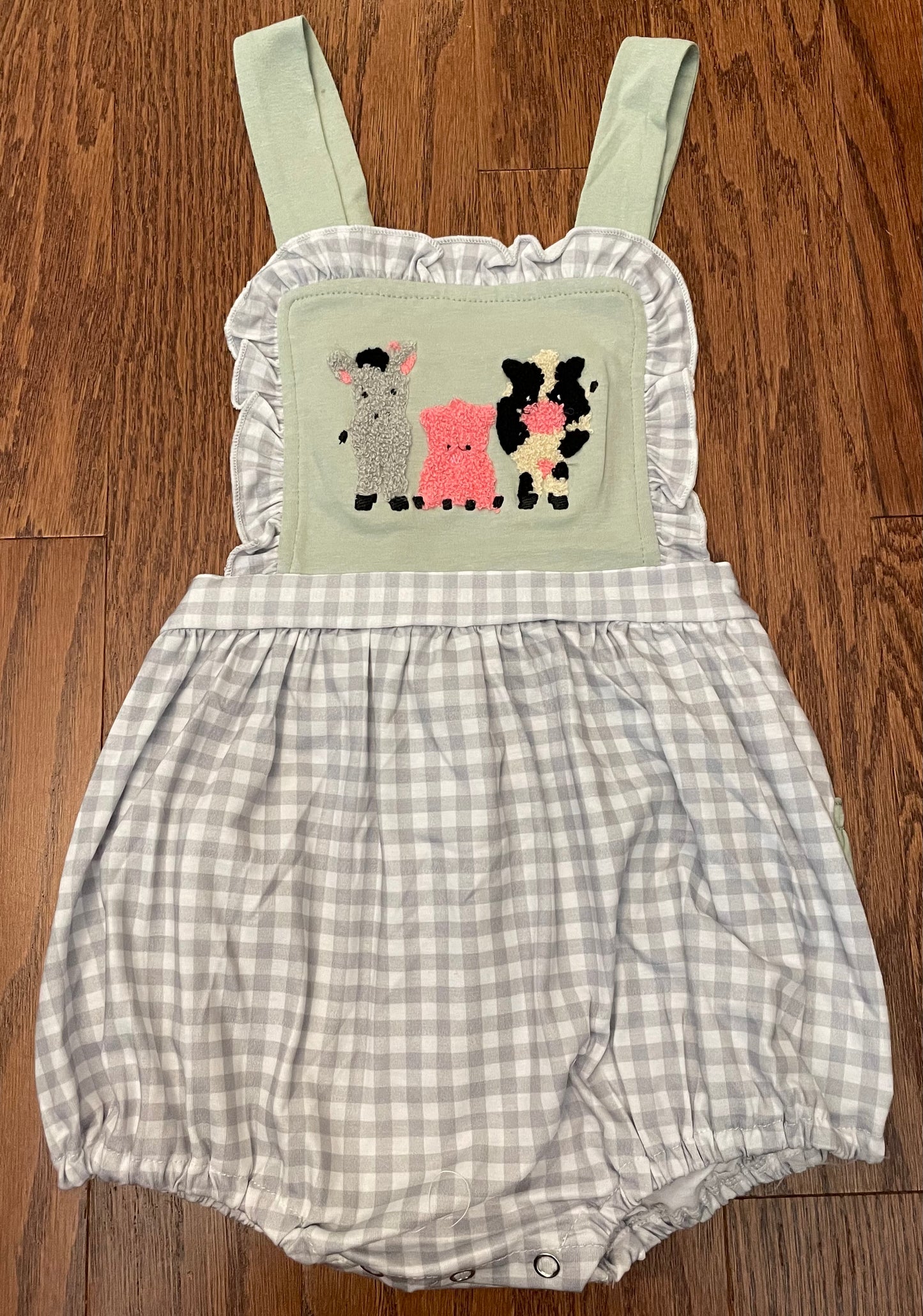Machine French knot farm animal girl bubble