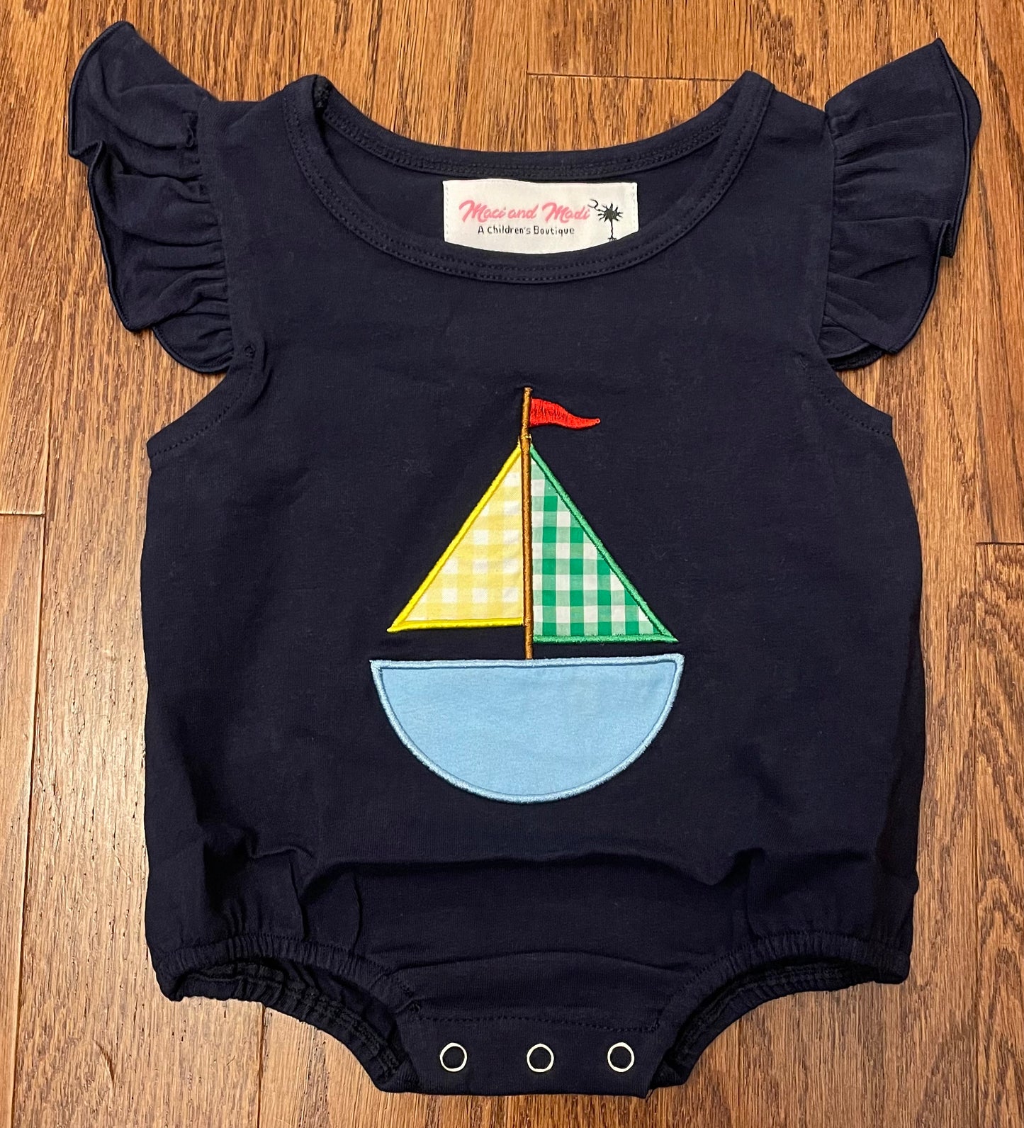 Navy sailboat girls bubble