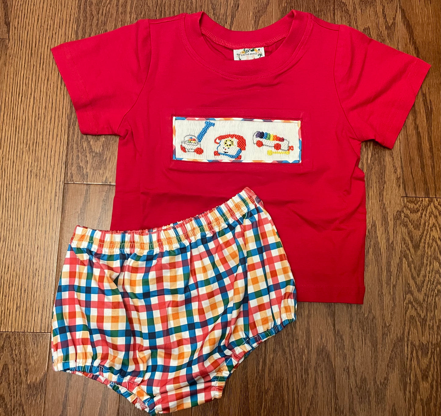 Smocked Toys boy diaper set
