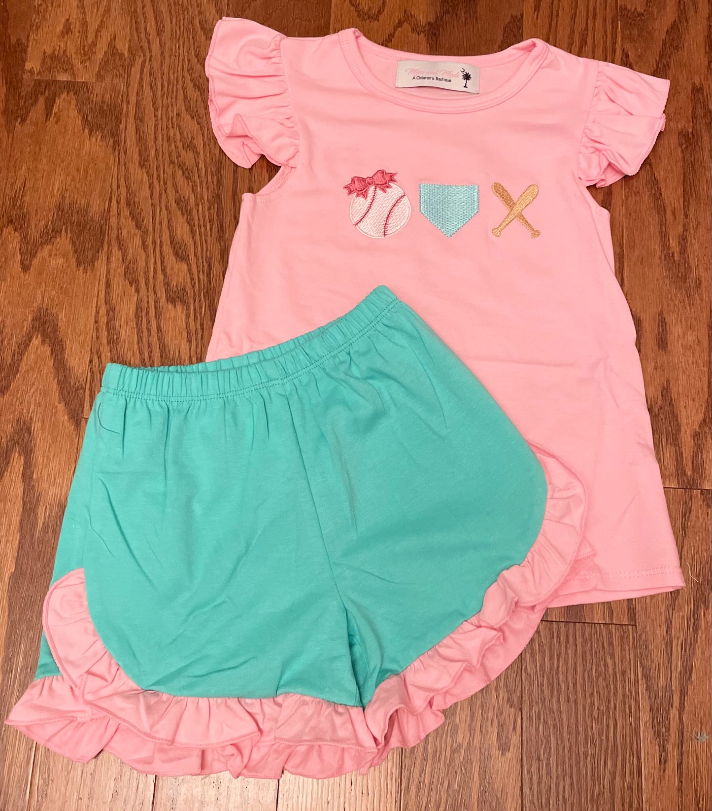 Baseball girls short set