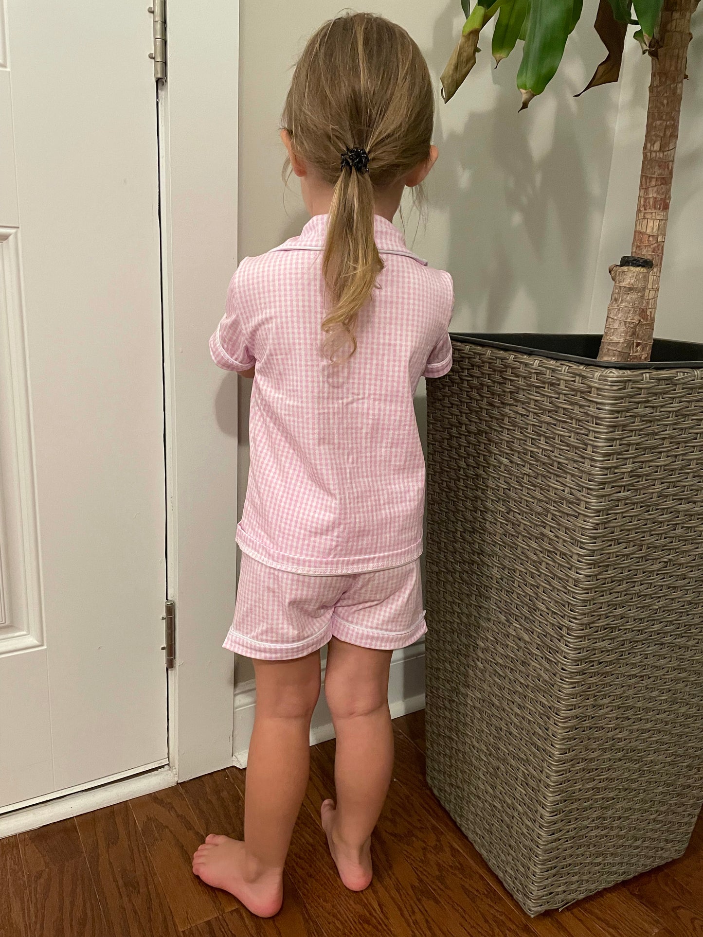 Girls two piece button up pajama sets