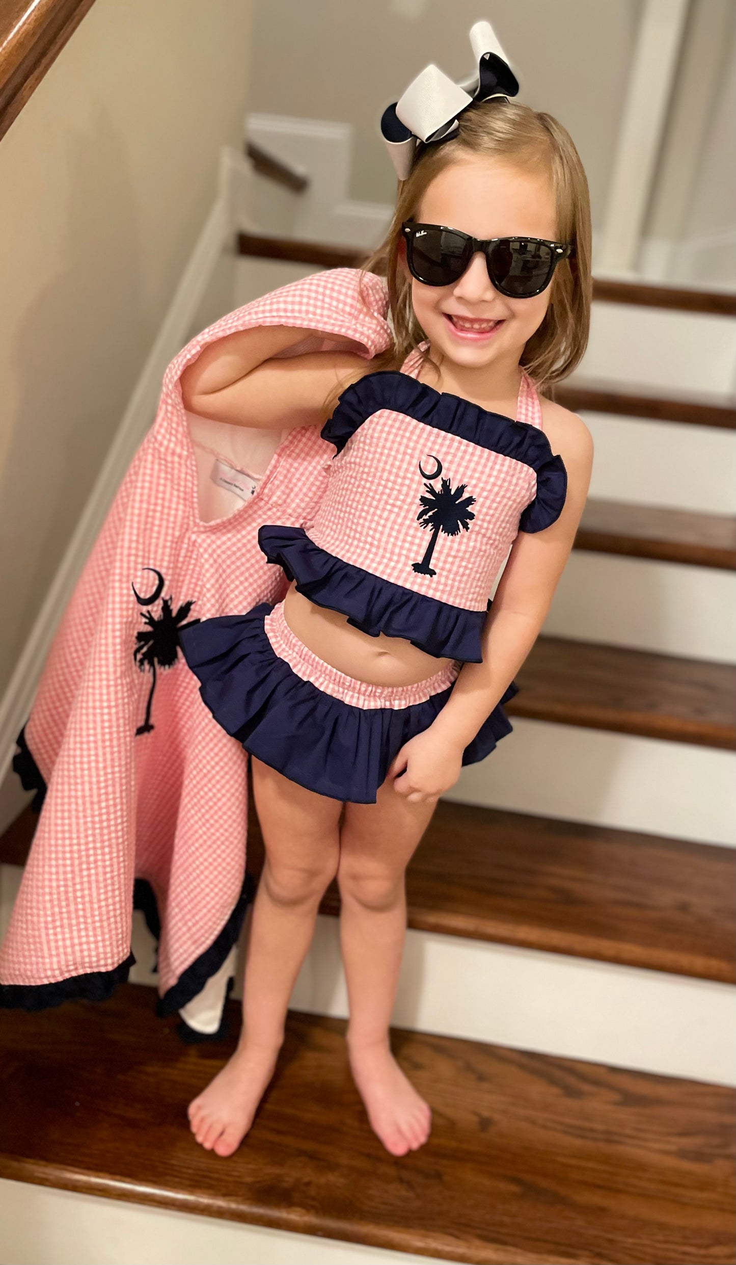 Palmetto girls hooded towel