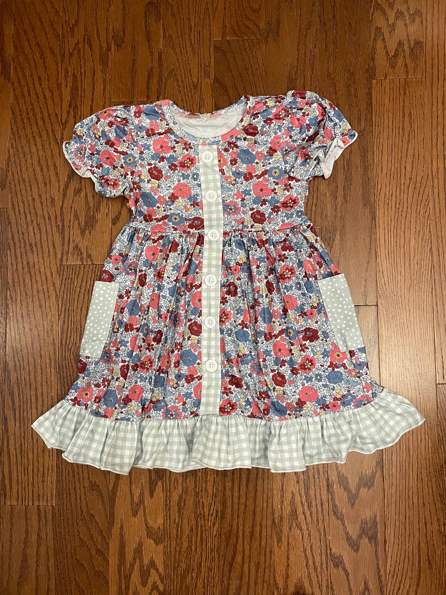 Spring block floral dress