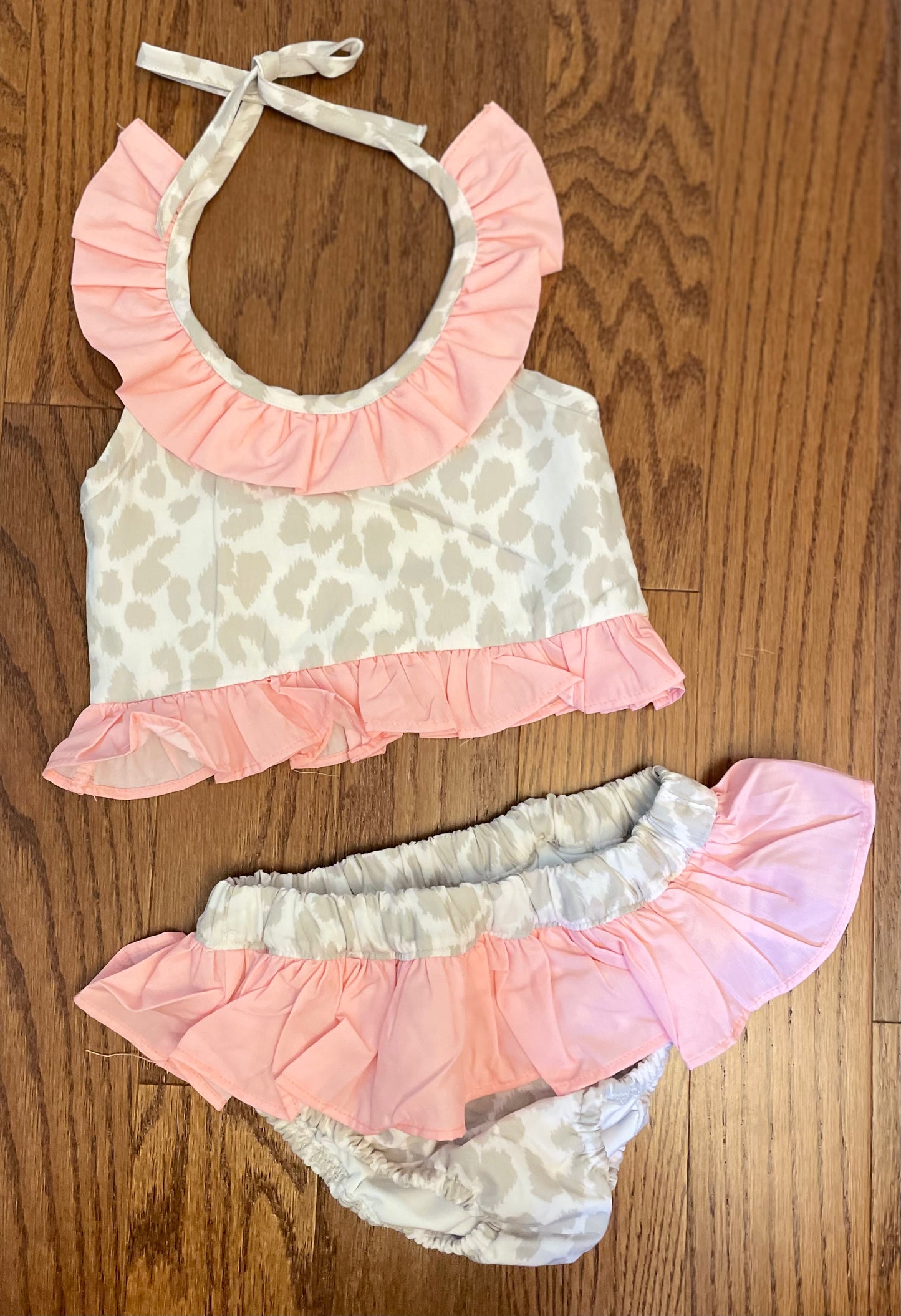 Leopard 2pc swim suit and hooded towel