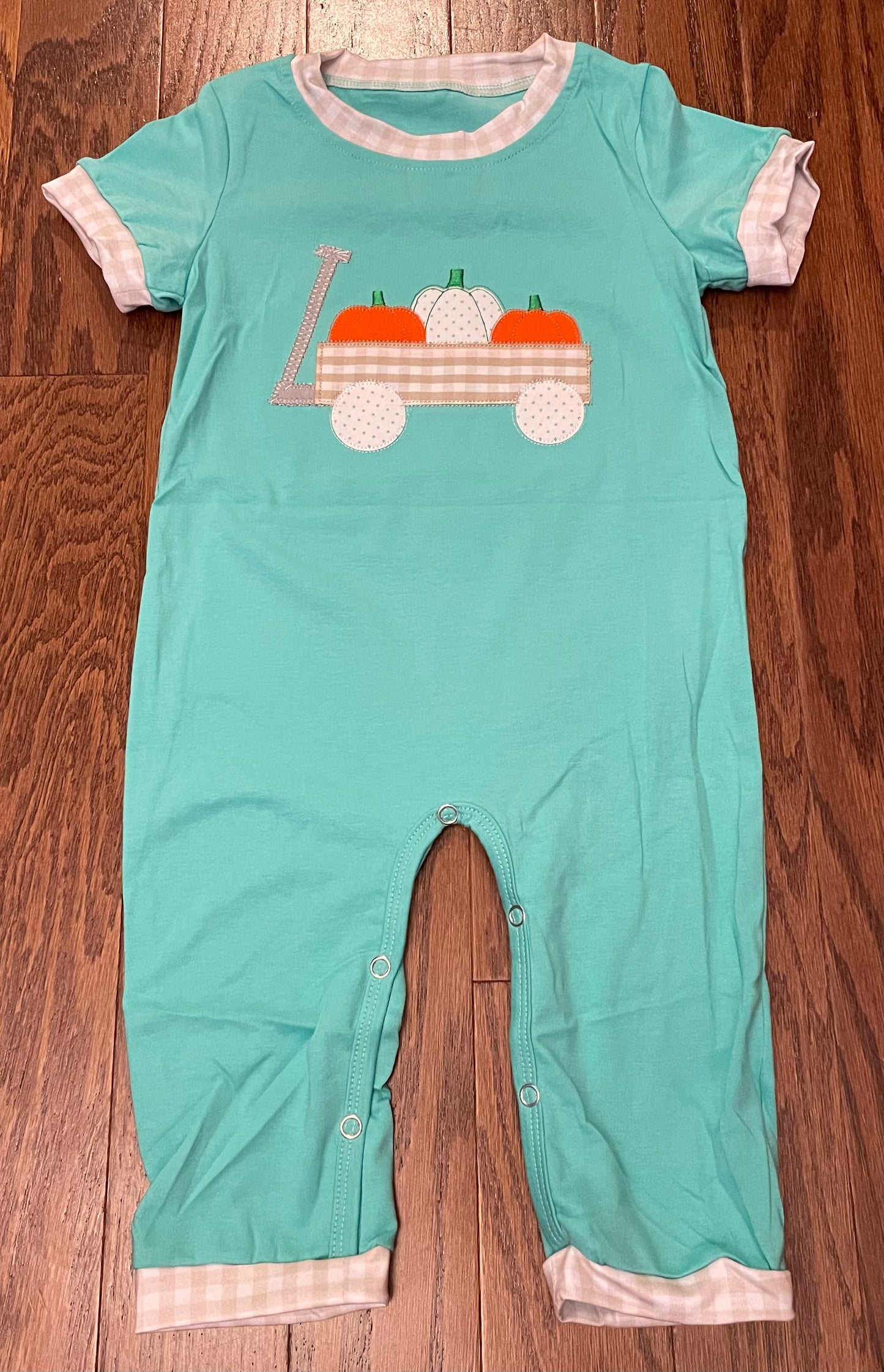 Pumpkin Wagon boy long romper