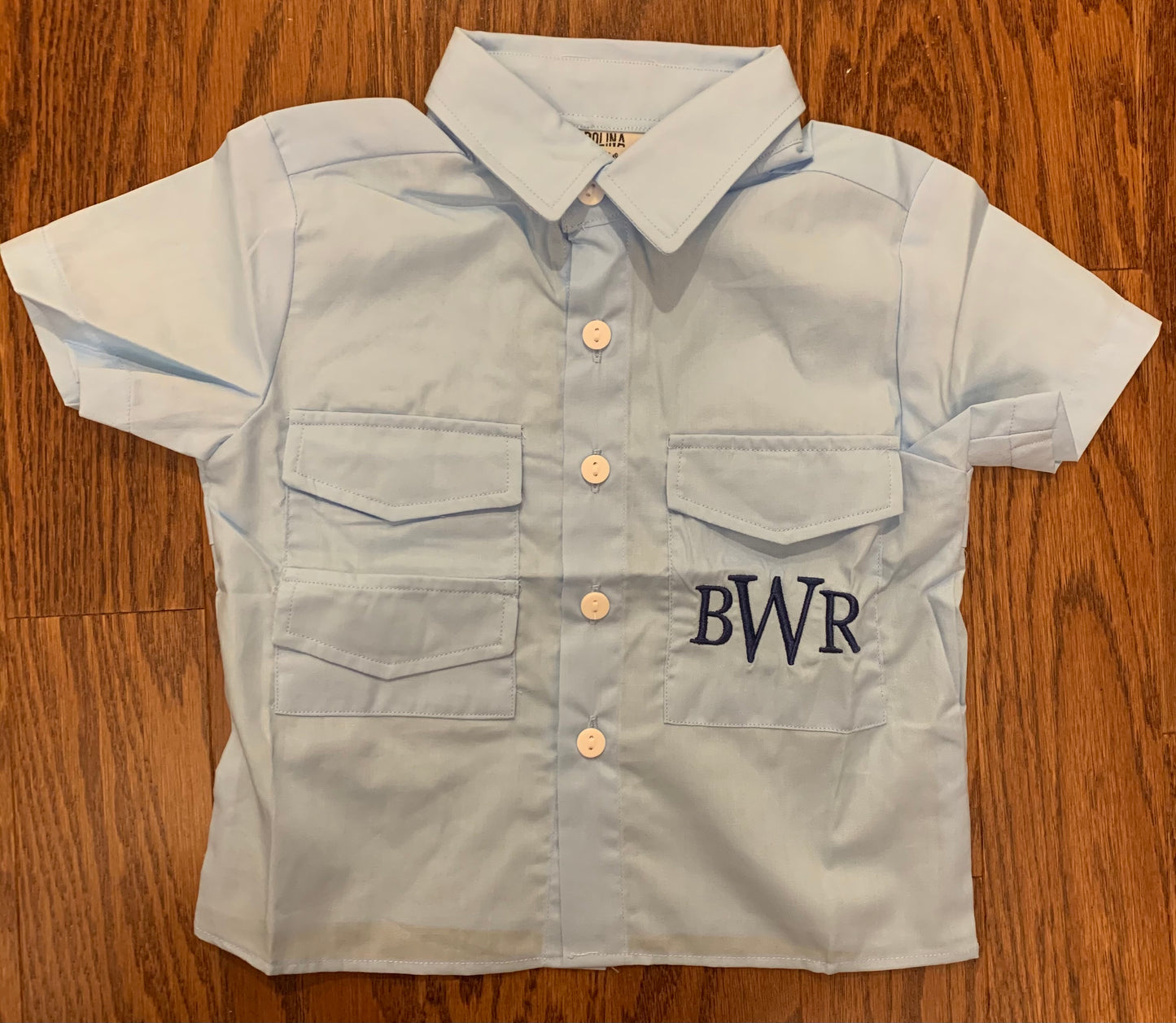 Boys monogram (BWR) fishing shirt