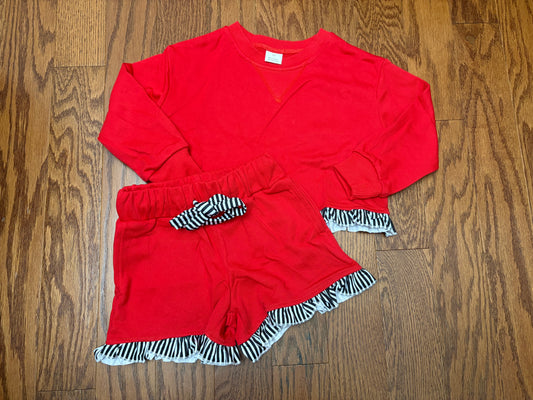 Sweet in Style Red and Black Girl Short set