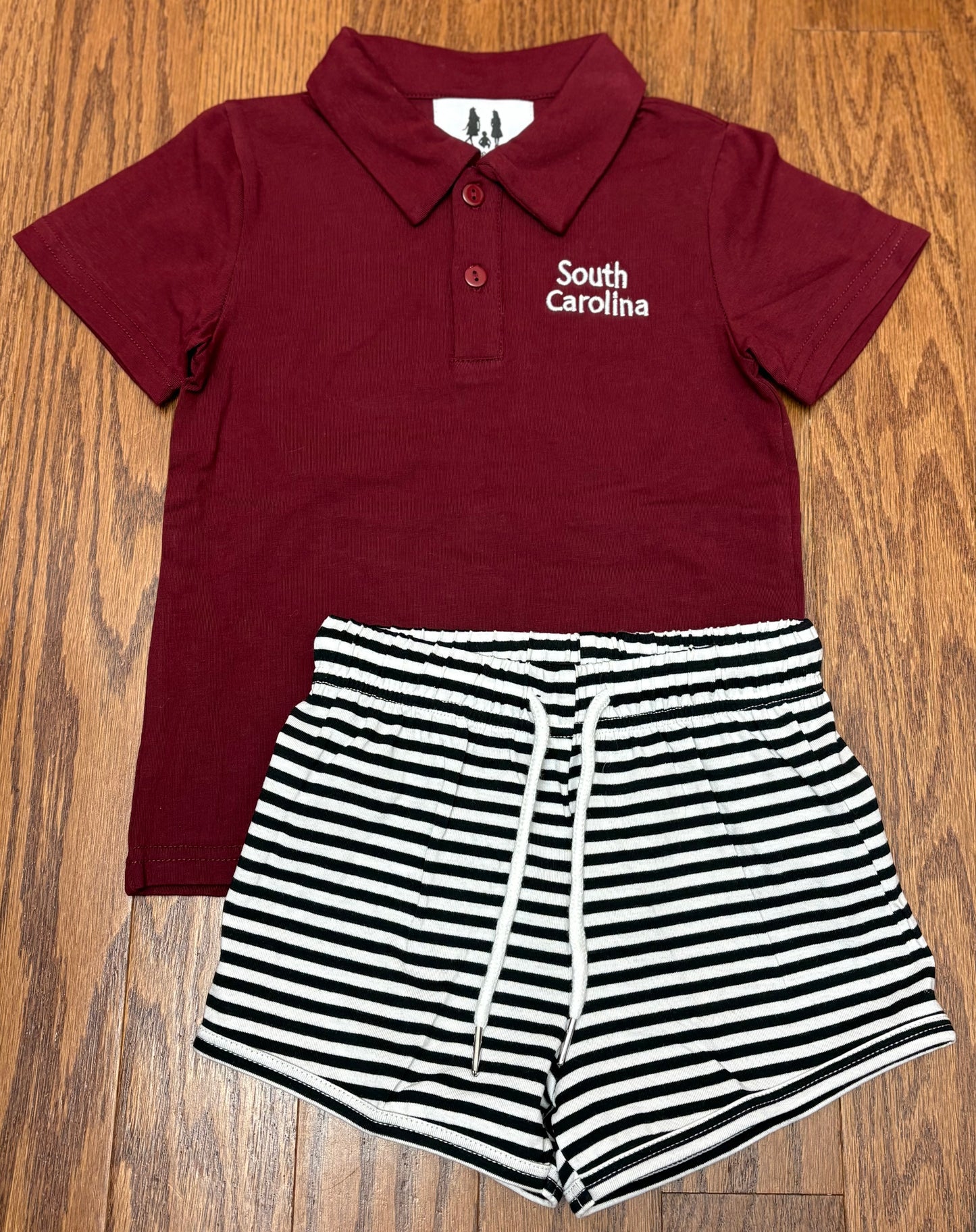 South Carolina Embroidered Boy Short Set