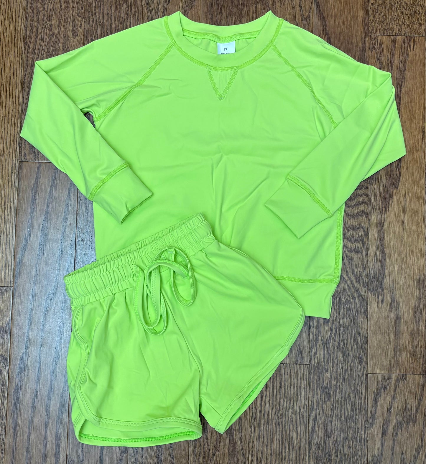 Athletic Short Set, Lime Green